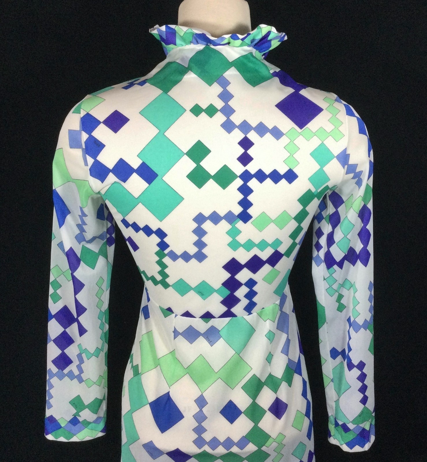 vtg 60S 70S EMILIO PUCCI FORMFIT ROGERS NIGHTGOWN PEIGNOIR DRESS ROBE XS