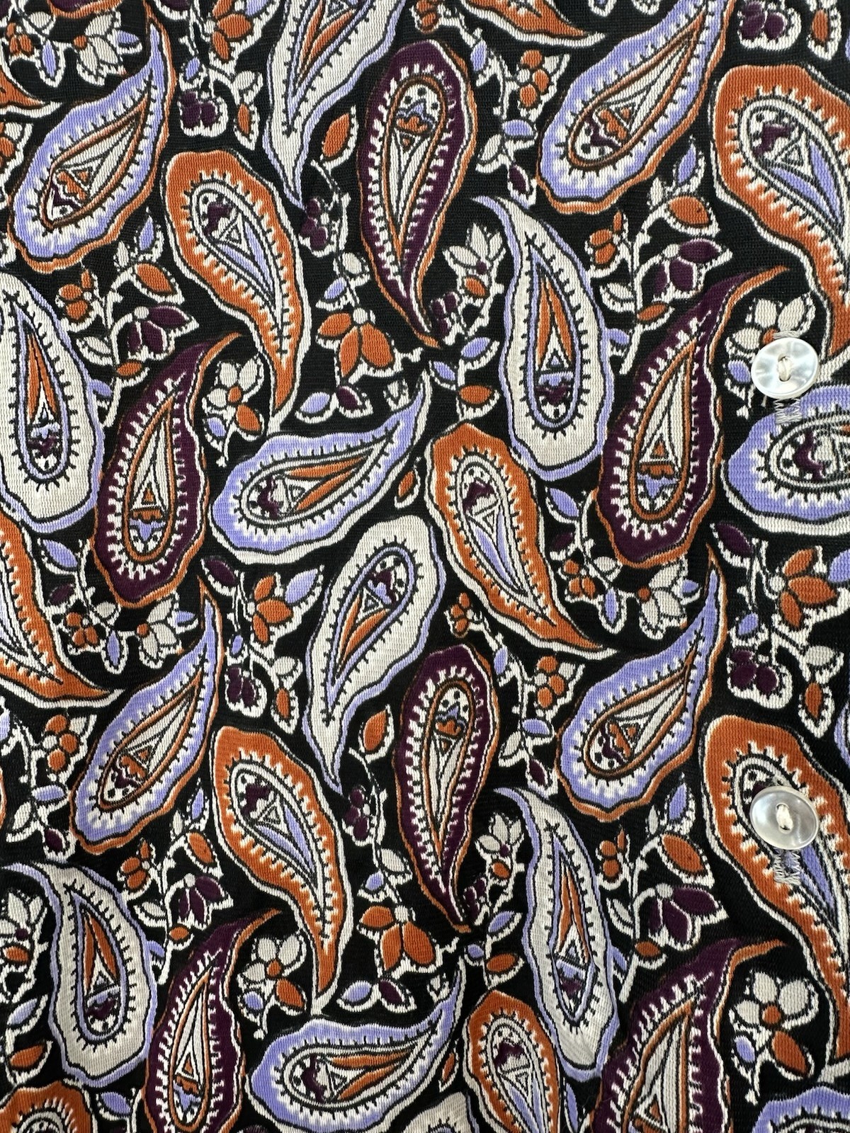 Fire Islander Womans 70s Paisley Blouse Mod Psychedelic USA Purple 17/18 READ