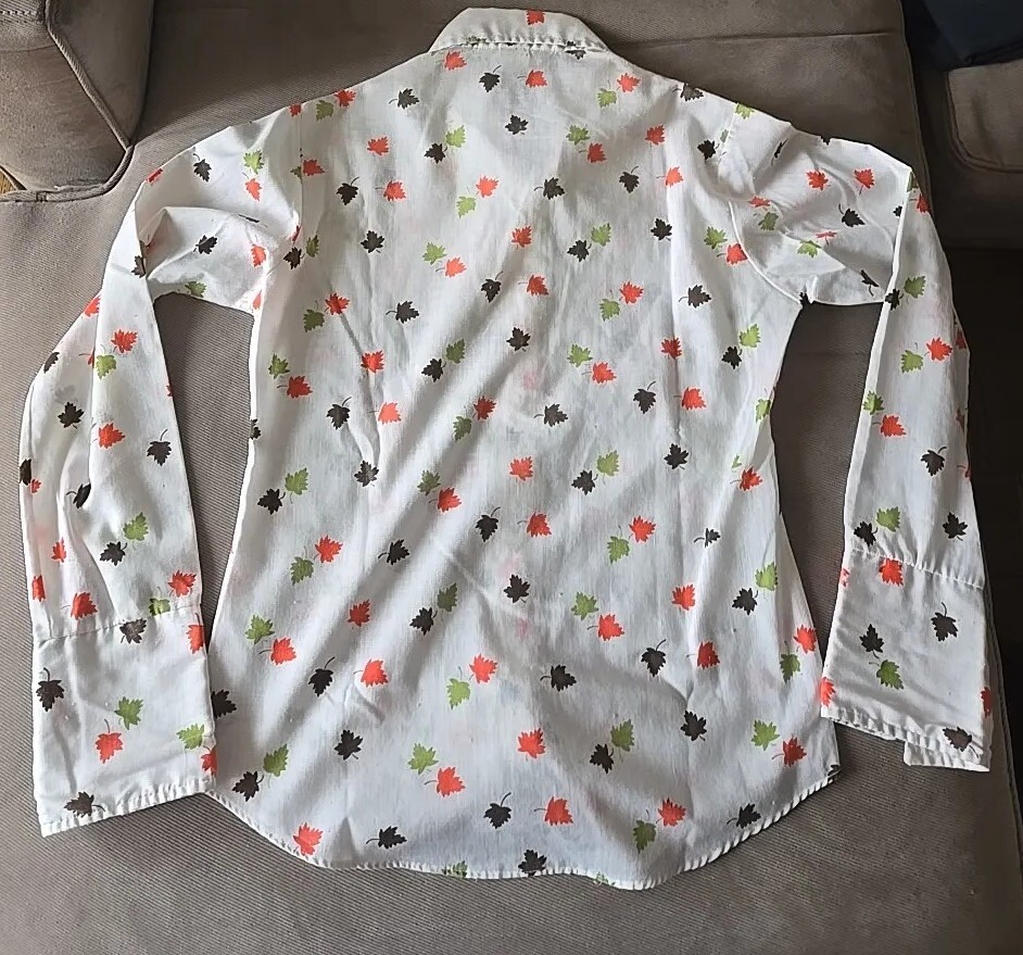Vintage 1970s Second Hand Rose by Mack LS Womens Fall Button Down Shirt SZ 9/10
