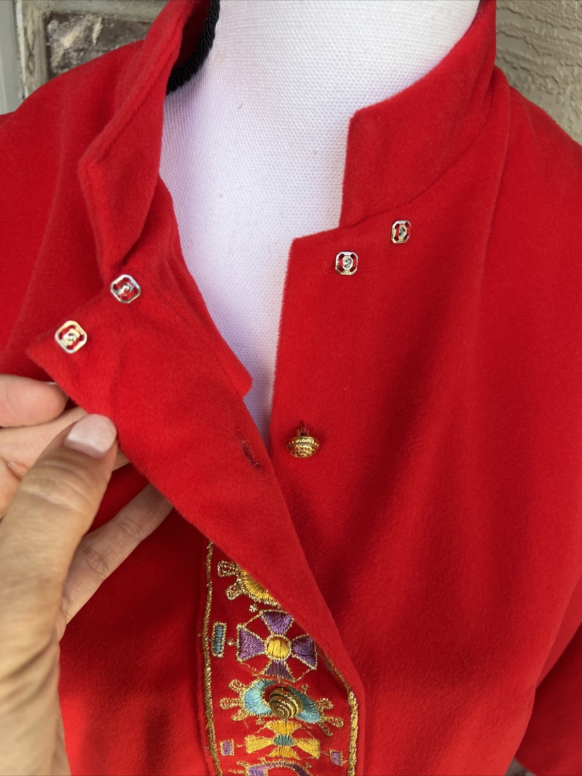 VTG 60&rsquo;s UNION MADE Evelyn Pearson SMALL Felt Robe Velvet Asian Housecoat Dress