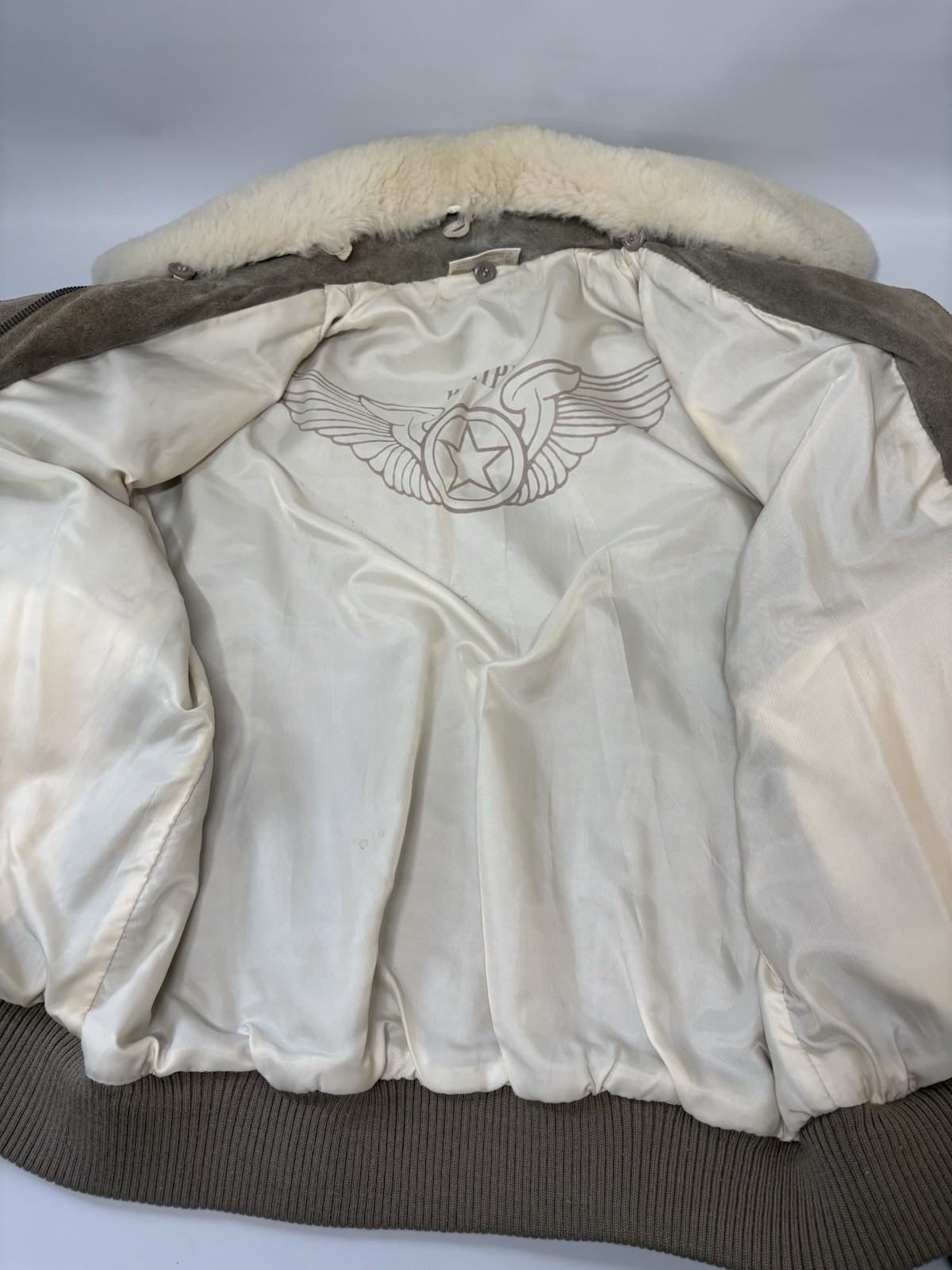 1970s Whipp Suede Bomber Jacket Shearling Fur Women’s Small Vintage Western