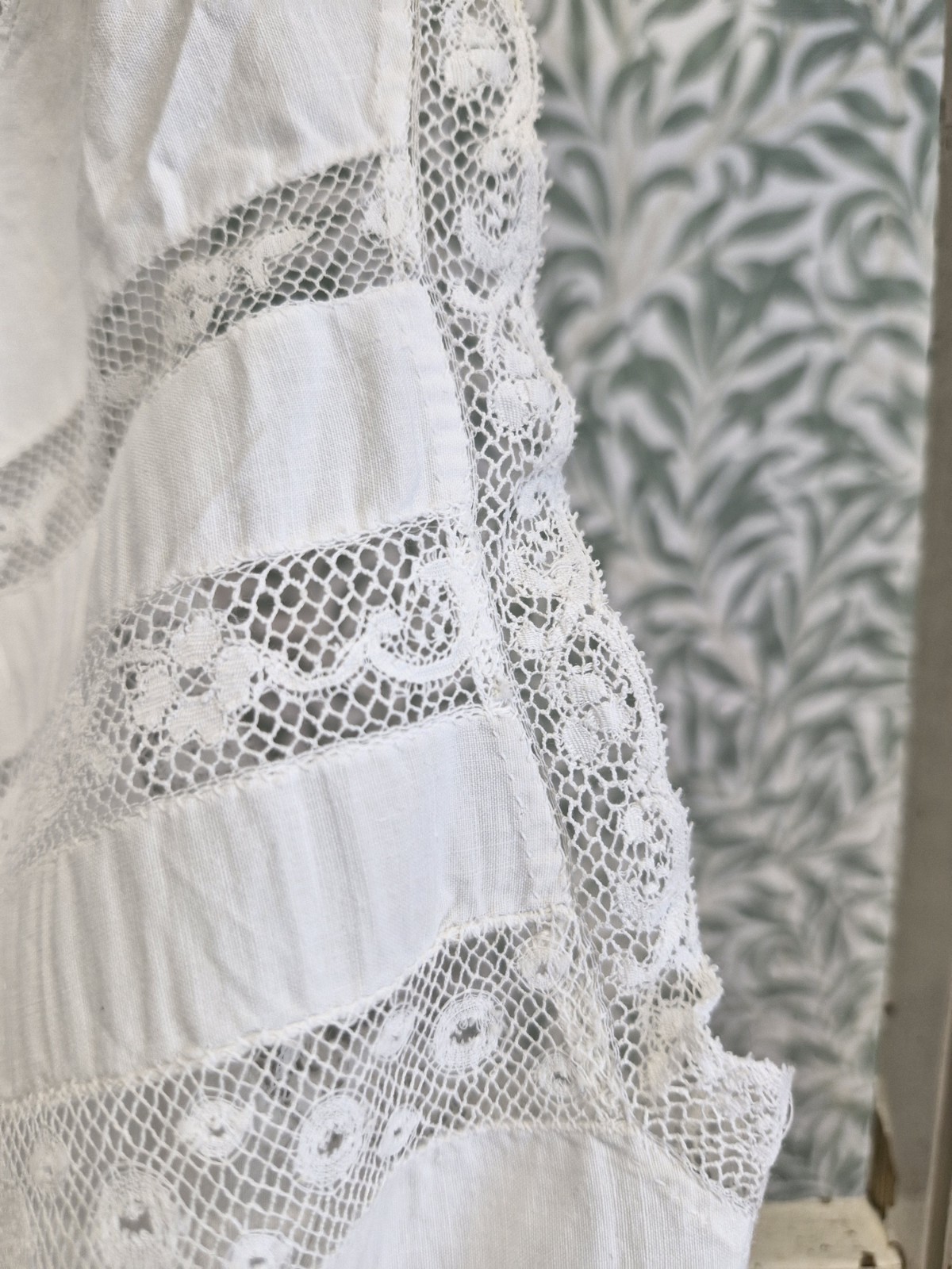 Antique Victorian Edwardian Camisole corset cover cotton lace.