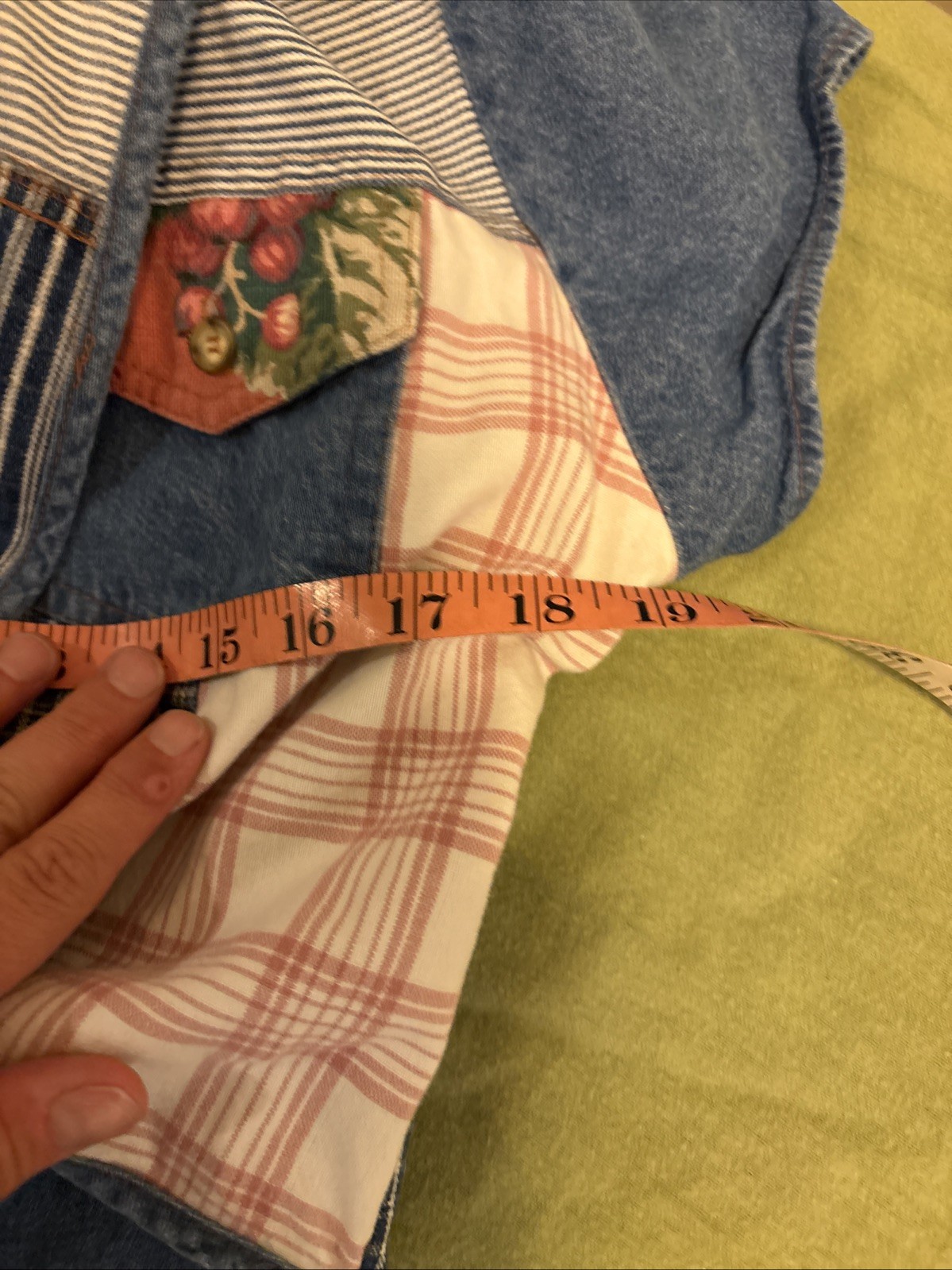 PG Collections Ginger Bort 1990s Patchwork Denim Grunge Dress Size M