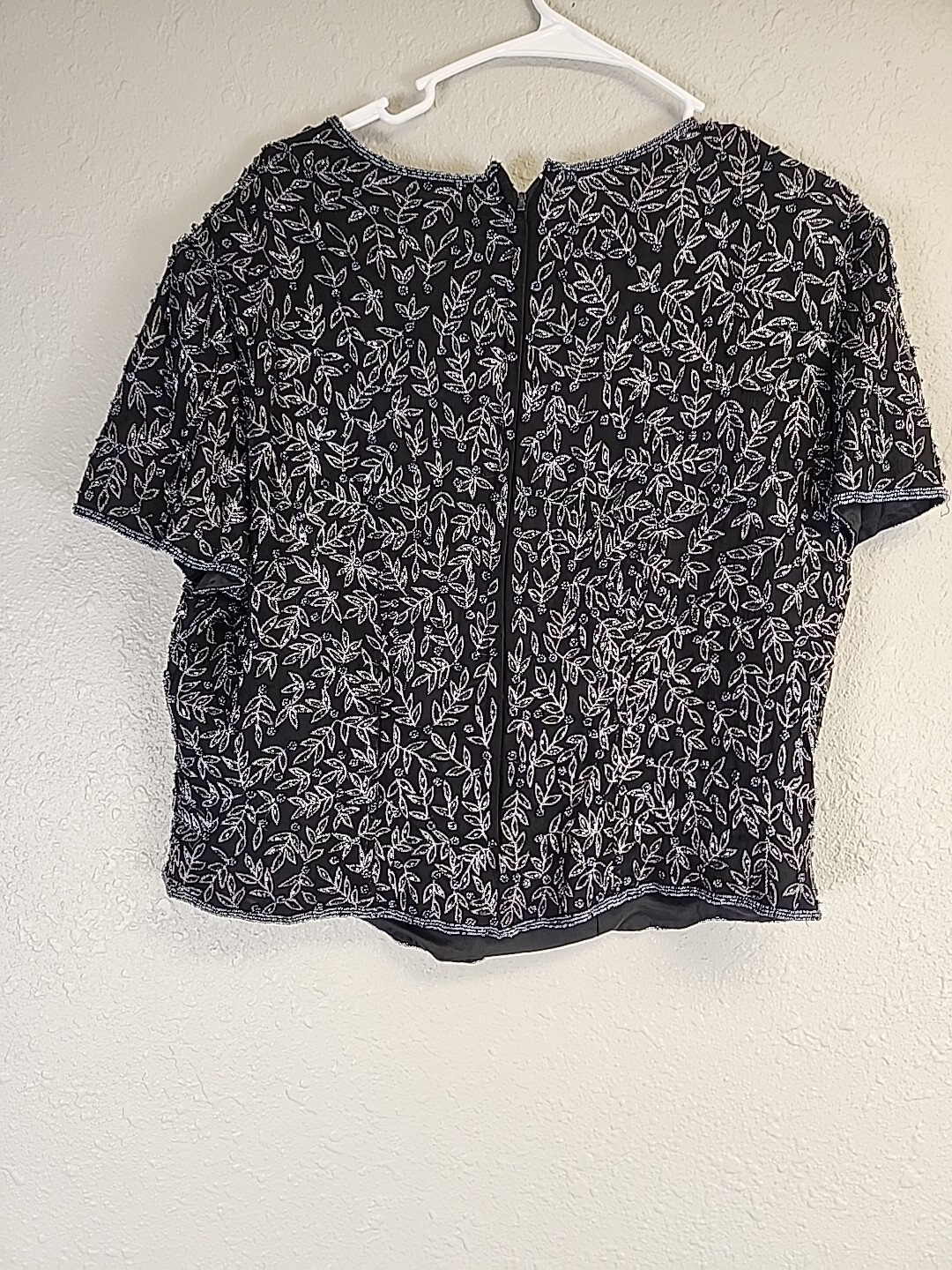 VTG Papell Boutique Evening Black Beaded Blouse SZ N/A