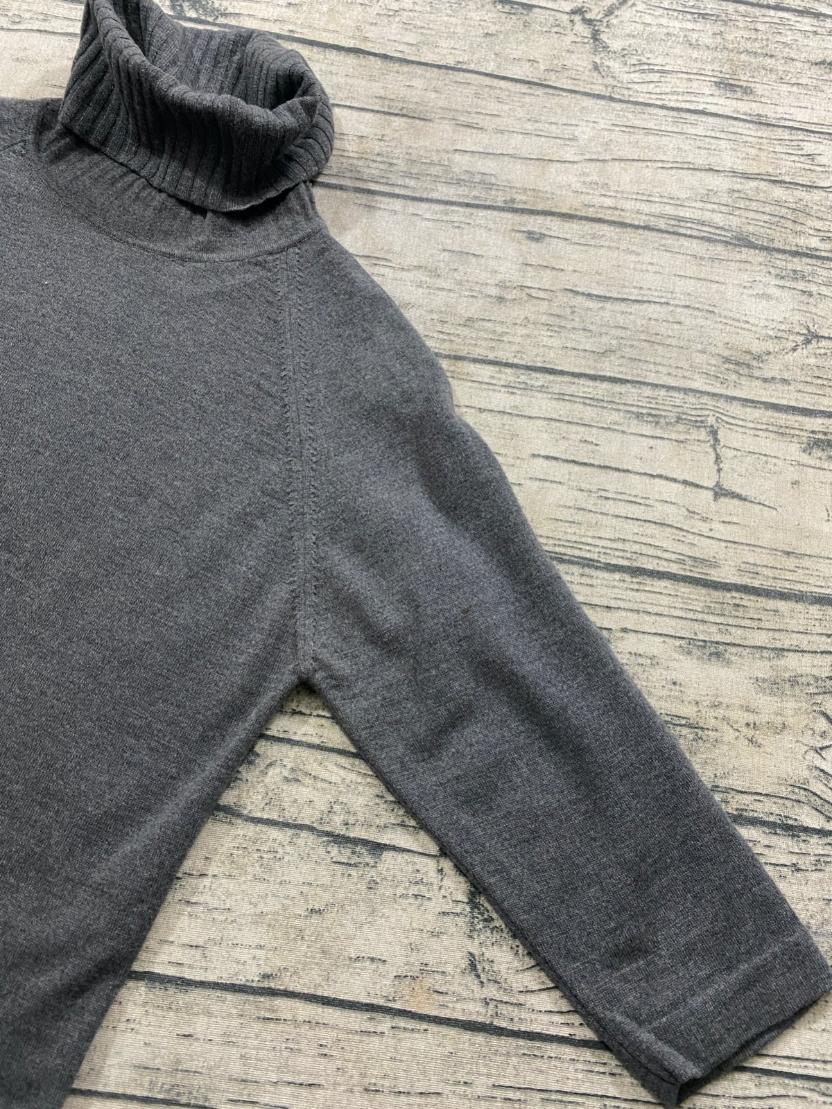 Bonwit Teller Vtg 40s 50s Wool Turtleneck Knit Pullover 3/4 Sleeve Sweater Italy