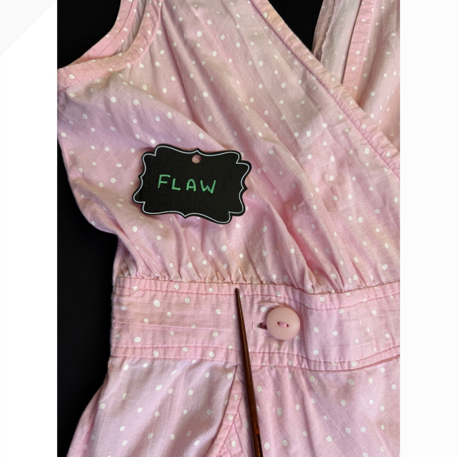 Benson E Smith Vintage 80s Pink Polka Dot Cotton Jumpsuit Size 13 Pockets Retro