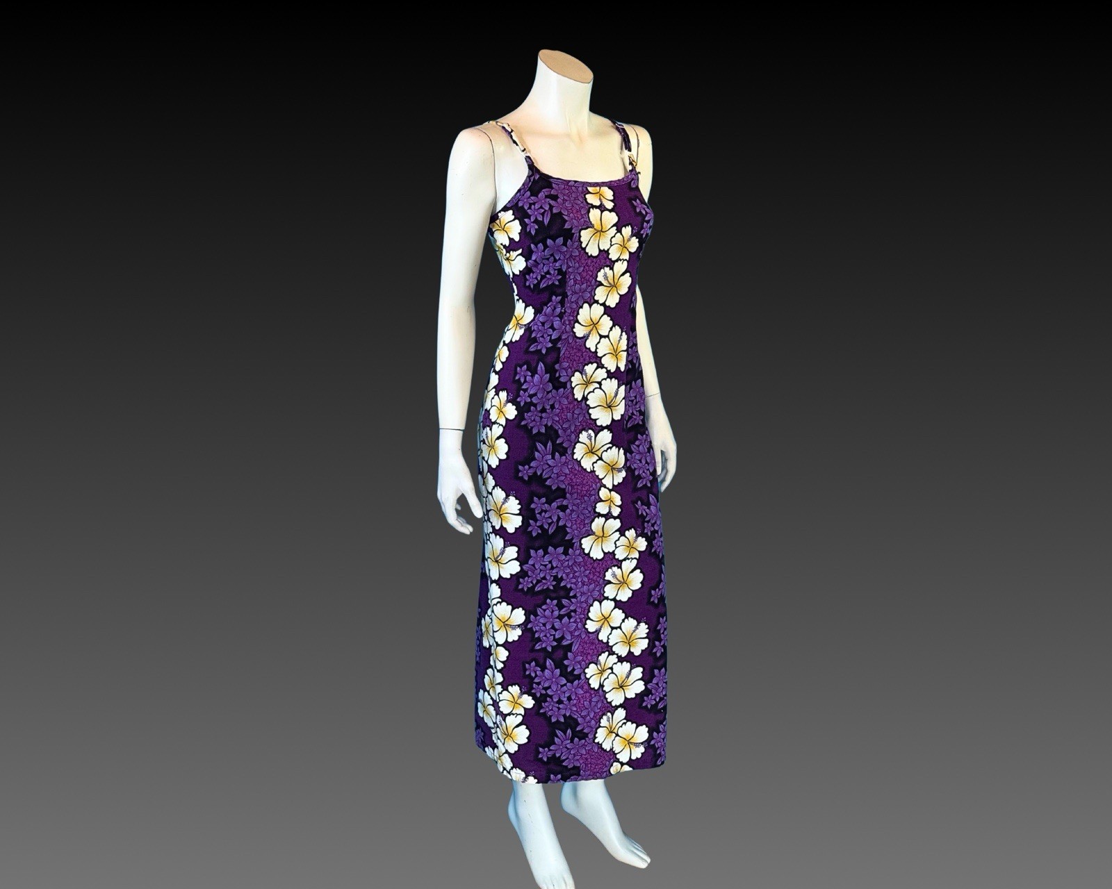 90s Hilo Hattie Hawaiian Purple Slip Dress | XS S