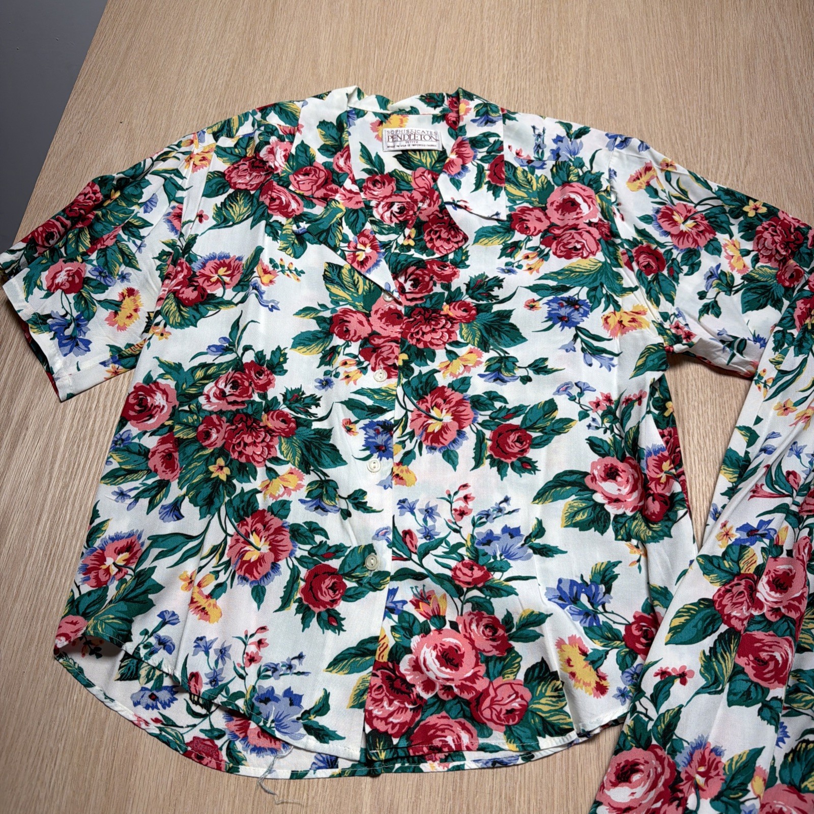 Vintage Pendleton Sophisticates Women’s 2 Piece Set Top 8P Skirt 12P Floral USA