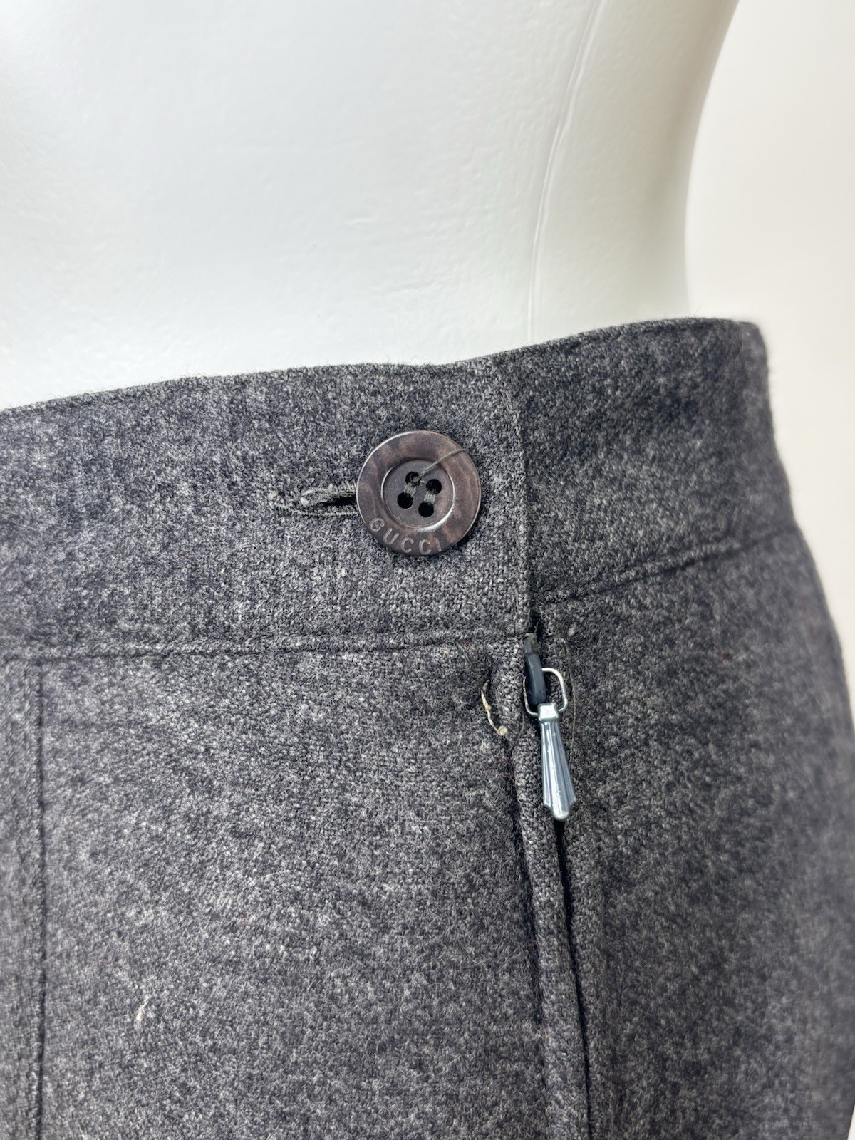 Vintage Authentic Gucci Wool Pencil Skirt New With Tags Silk Lining