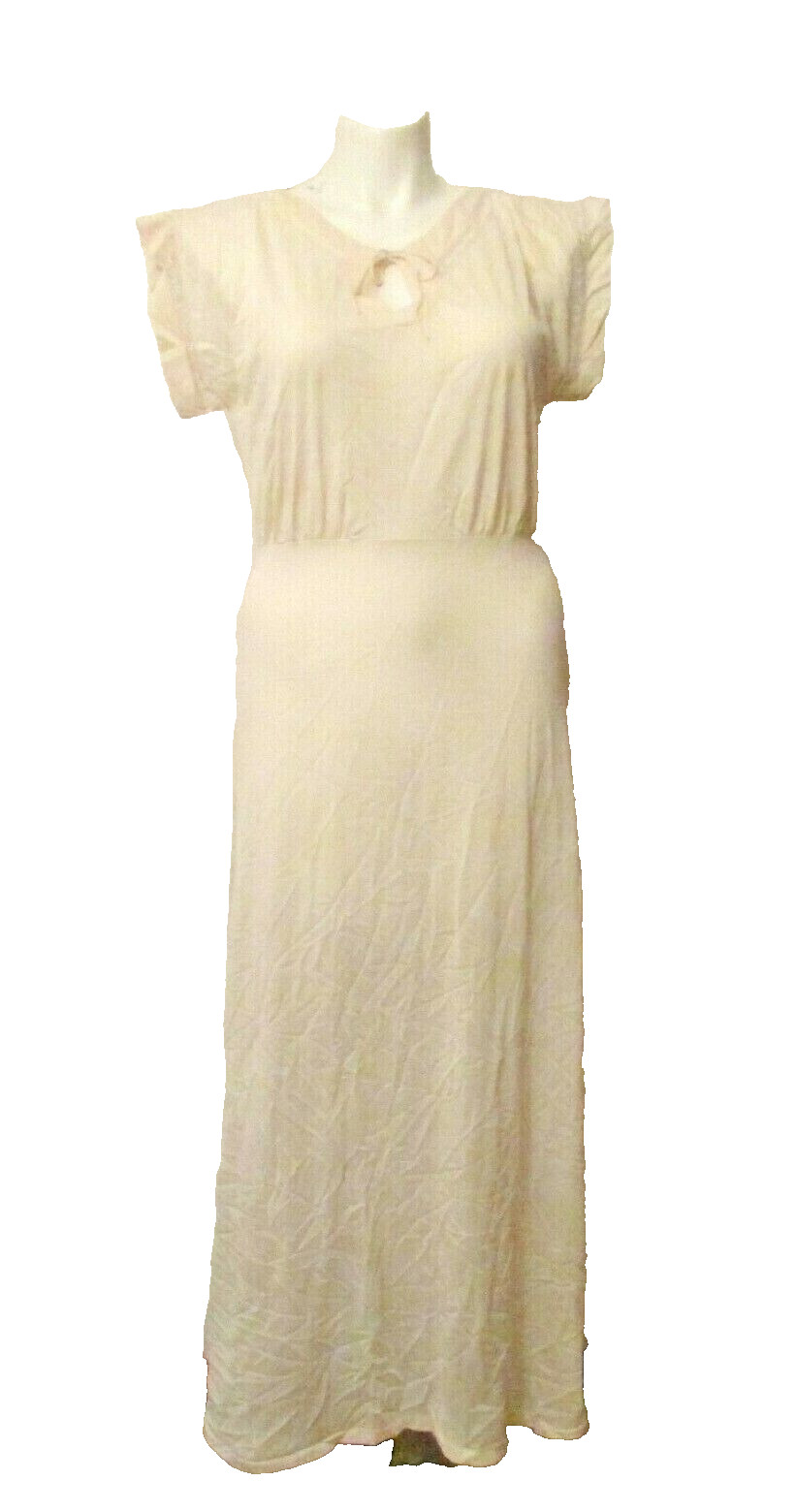 60&rsquo;s Kickernick Lingerie Silky Nylon Lace Trim Full Skirt Nightgown M/L USA made