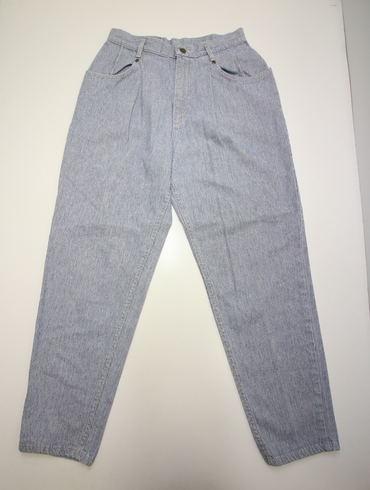 Vintage Lee Tapered Pants Womens 12 M 28.5&Prime; Waist Blue Pleated USA Union Work