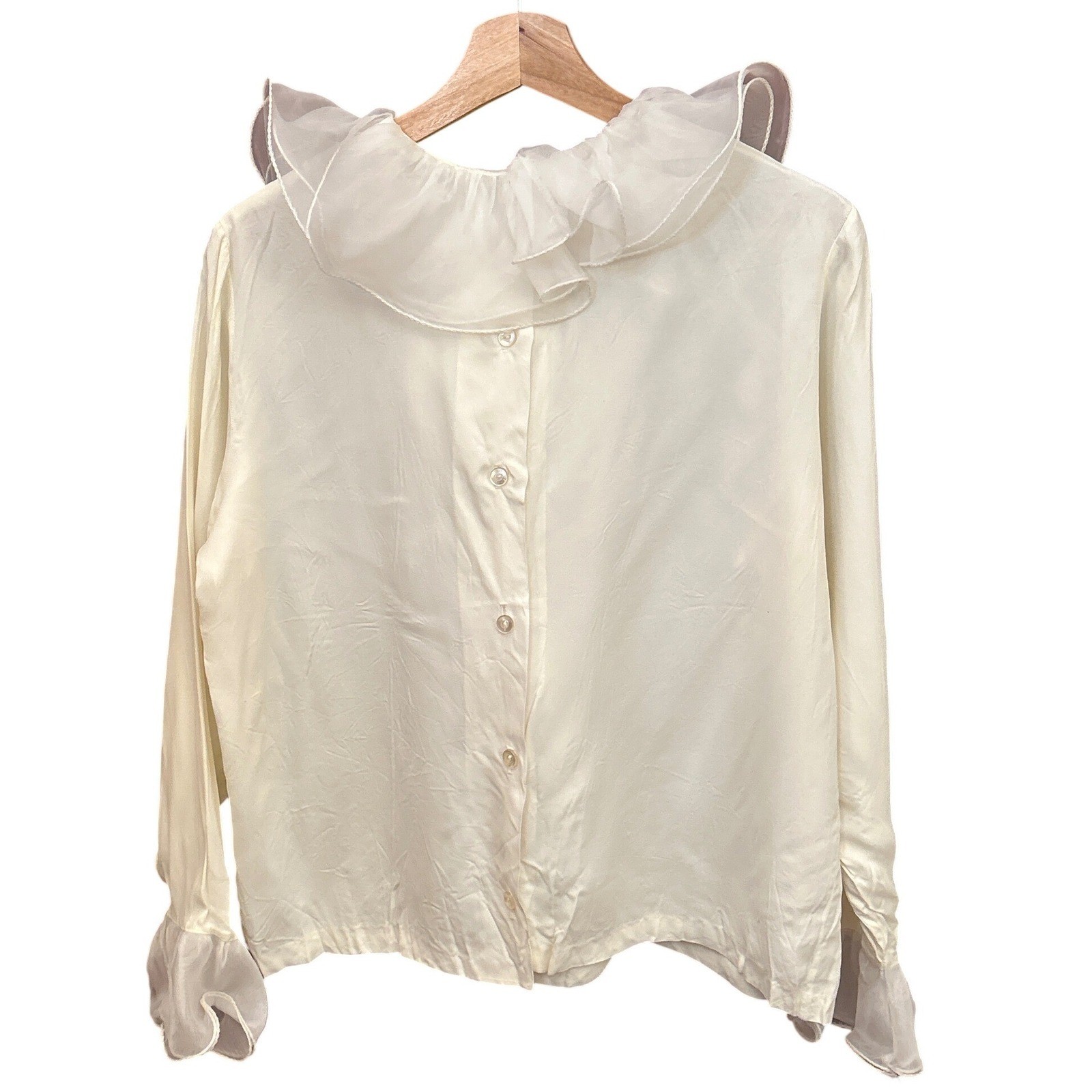 Vintage Sheer Ruffle Edwardian Blouse Romantic Victorian Regencycore Romantic