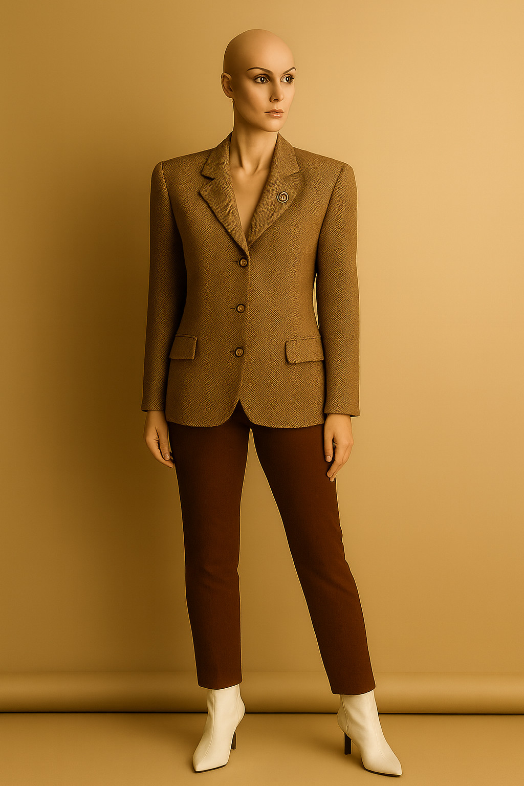 Luxury Tweed Blazer Fratelli Tallia di Delfino Wool Herringbone 42 44 Vintage