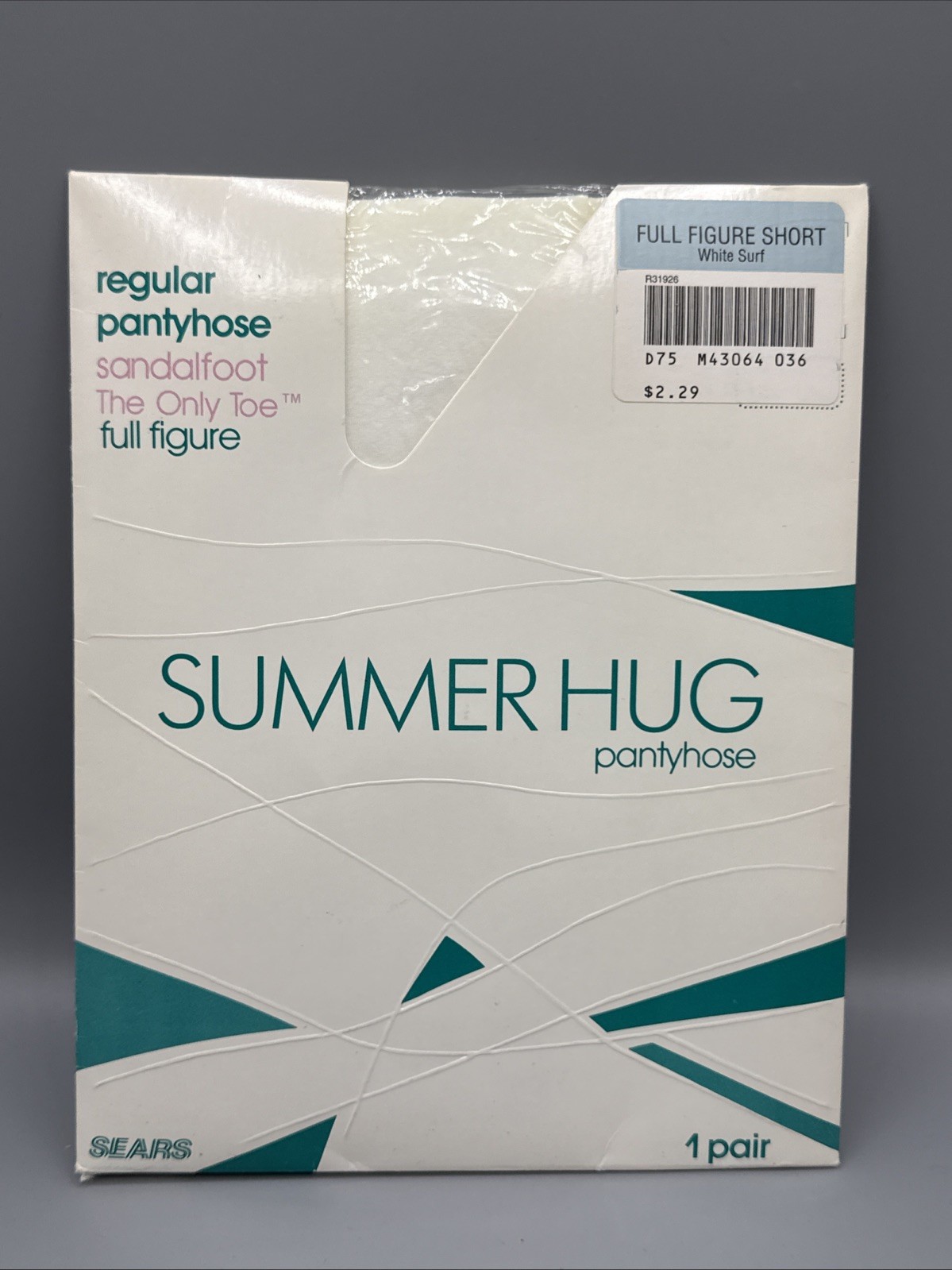 Vintage Sears Summer Hug Pantyhose Full Figure Short White Surf NOS