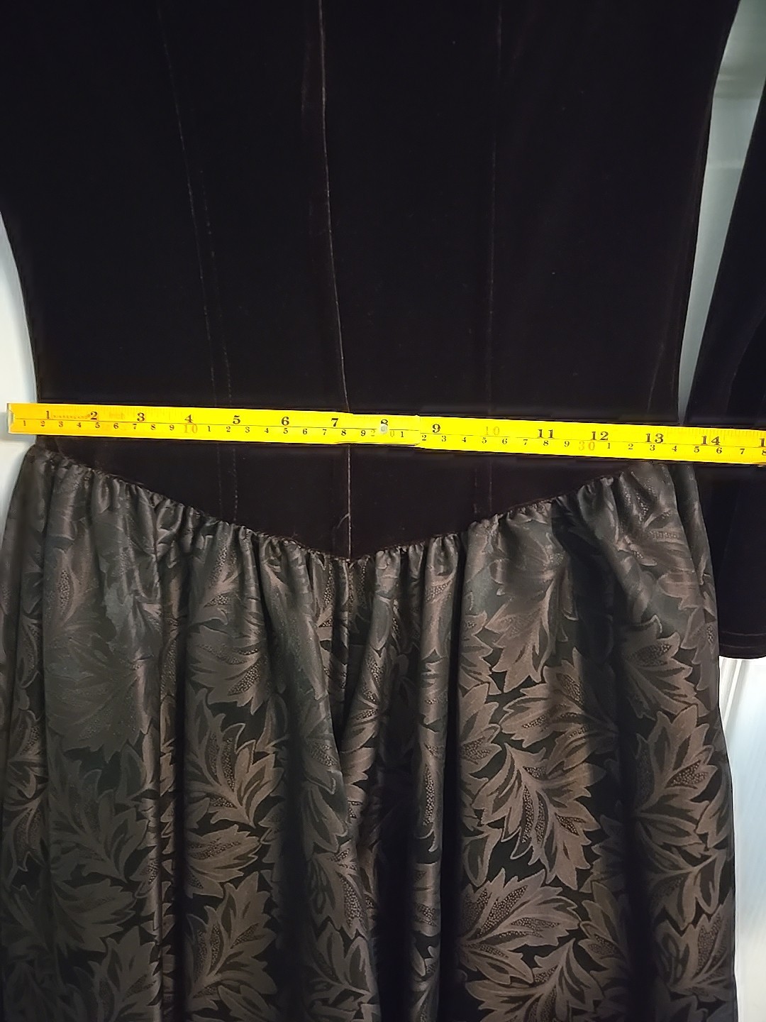 Vintage Jessica McClintock Brown/Copper Velvet/Taffeta Ballgown USA Made Size 10