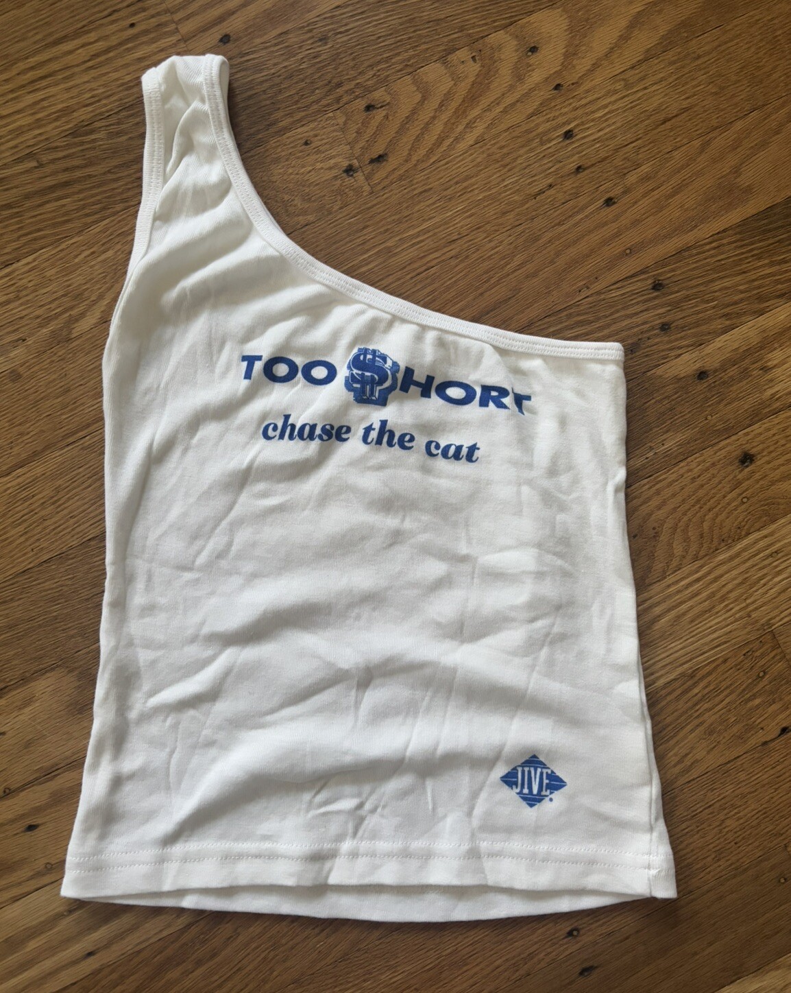 Rare 2001 TOO SHORT Chase The Cat One Shoulder Crop.Tank Top.small/made USA.SEXY