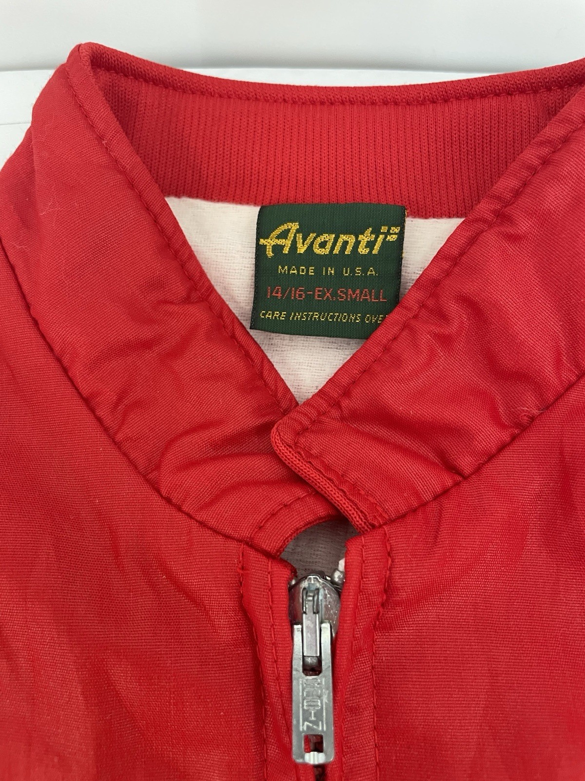 Rare Vintage 80s Red Bomber Jacket Avanti XS 14/16 Horse Riding Andromeda Whimsy