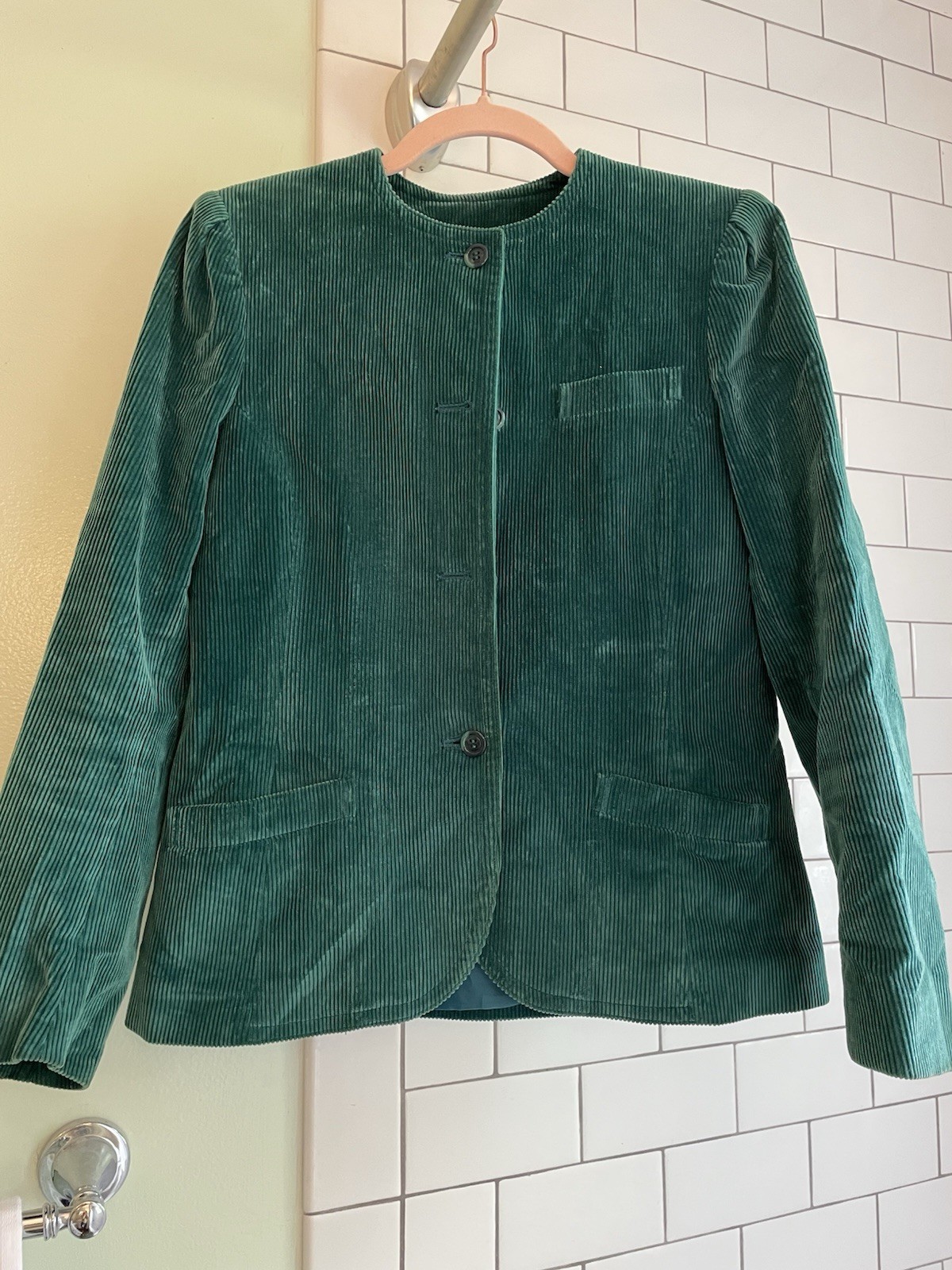 Carson Pirie Scott Chicago VTG Green Corduroy Blazer Women’s SZ 9, Made In Japan