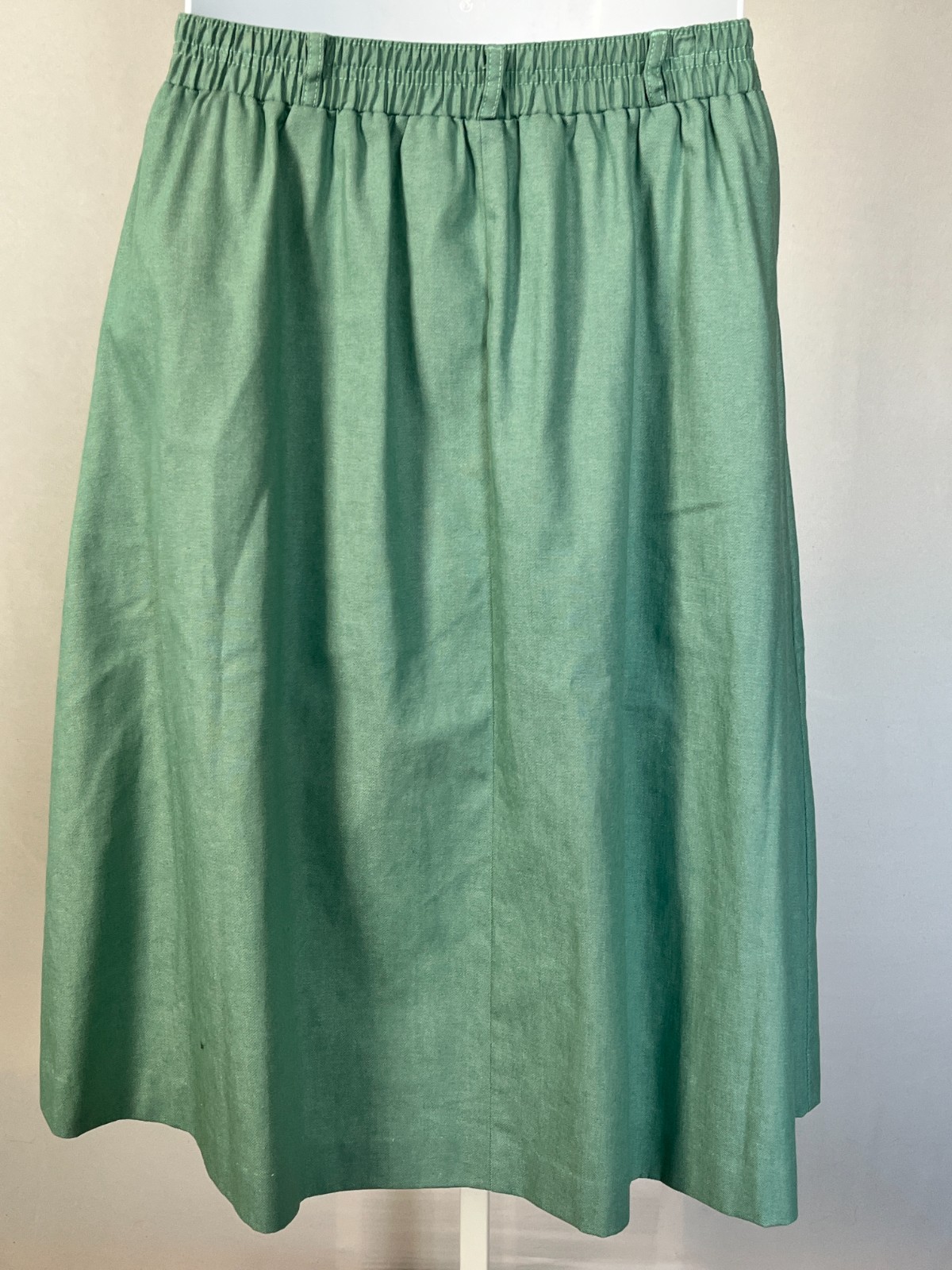 Vintage A Line Orvis Midi Skirt Womens 10 P Green Pleats Modest USA