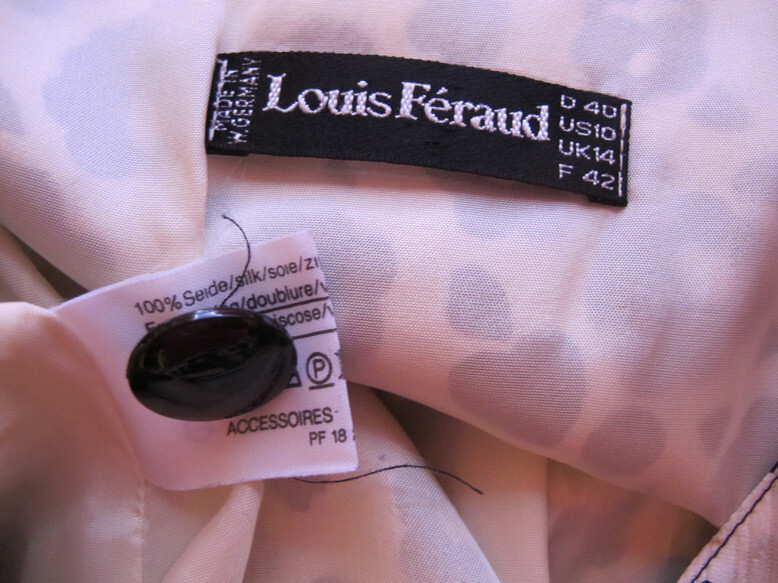 Louis Feraud Vintage 80s Silk Suit~Black White Top + Black skirt~Women 10~FREE H