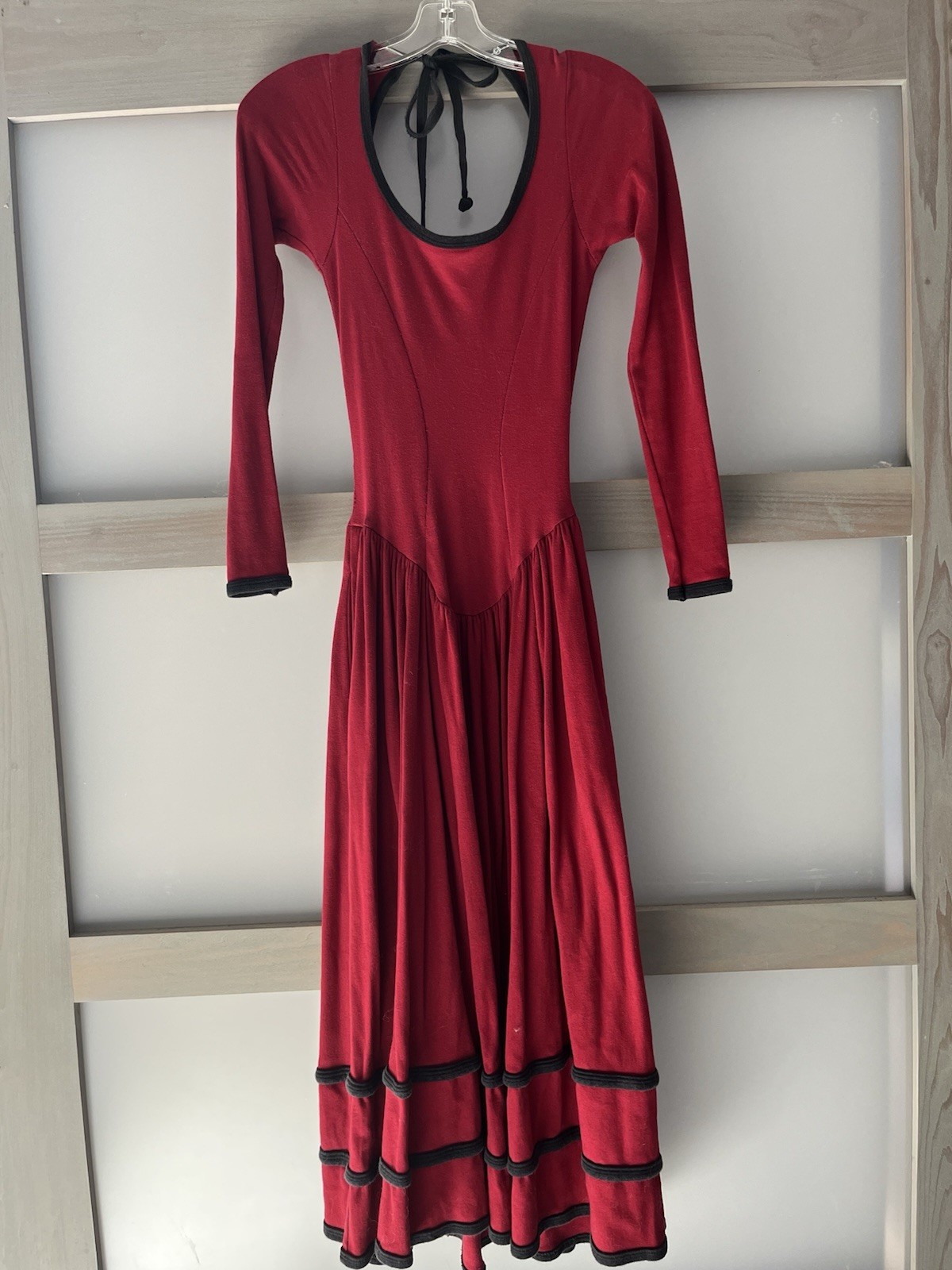 Rare 1980s Betsey Johnson Punk Label Red Backless Drop Waist Dress w/Pockets!