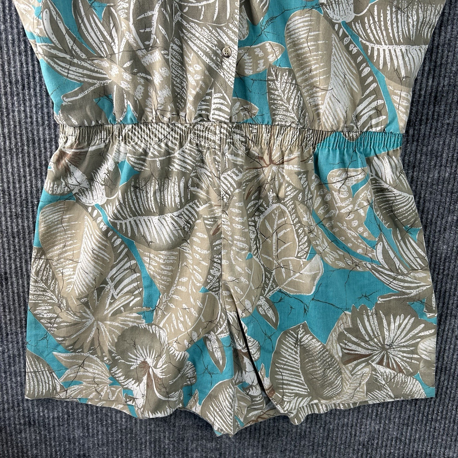 Vintage Romper Women’s Medium French Navy Made In USA Floral