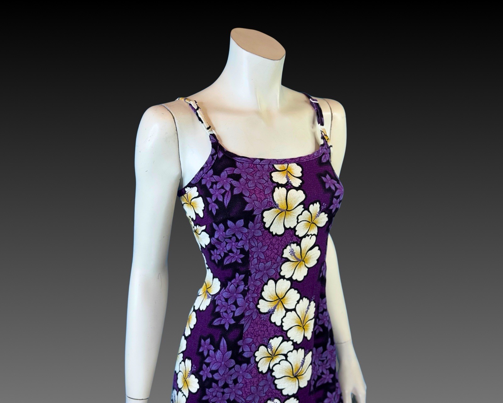 90s Hilo Hattie Hawaiian Purple Slip Dress | XS S