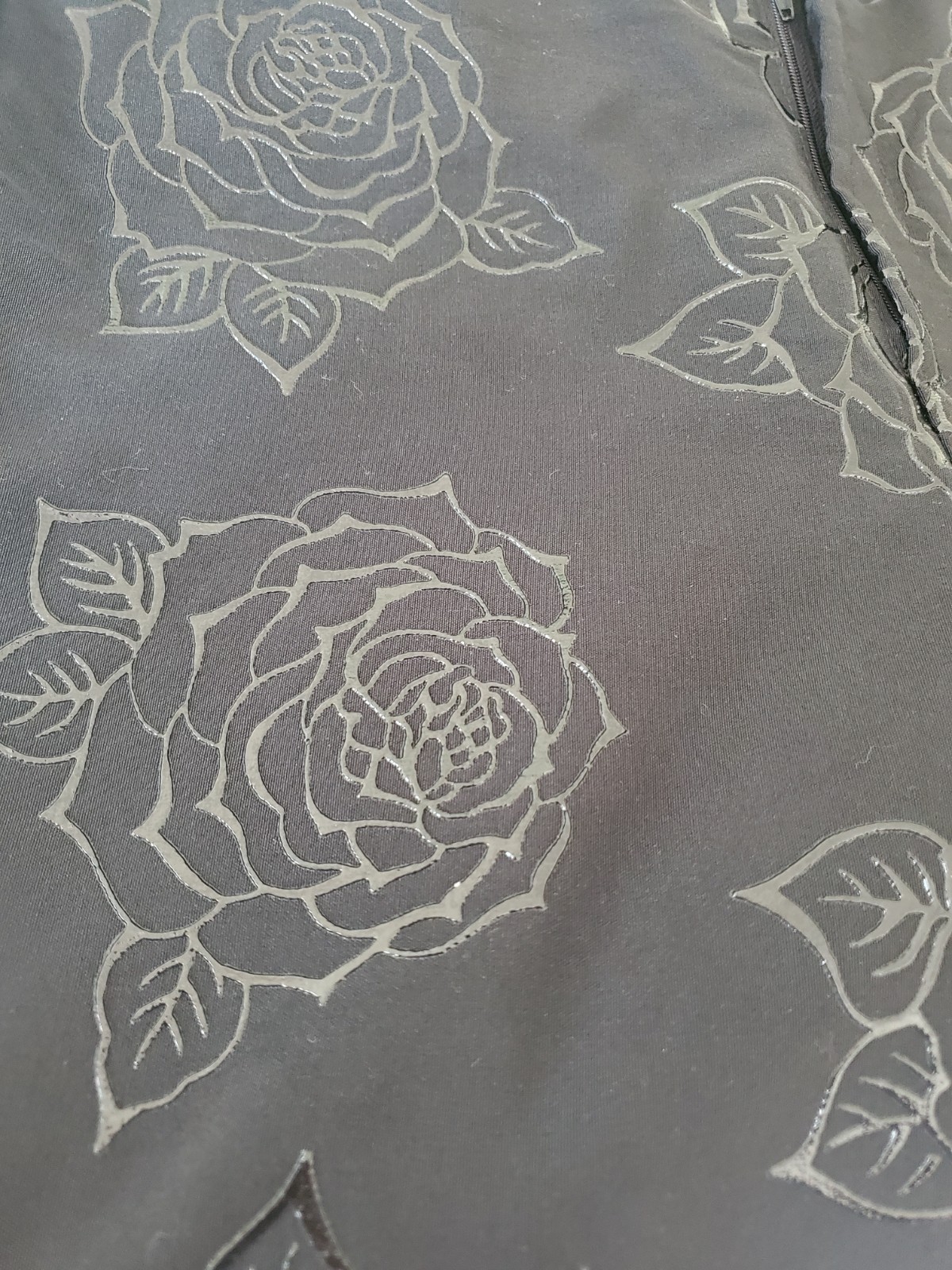 🕊STAR C.C.C.🕊 Black Embossed Rose Print Gothic Design Vintage Jeans Sz 7 🌹