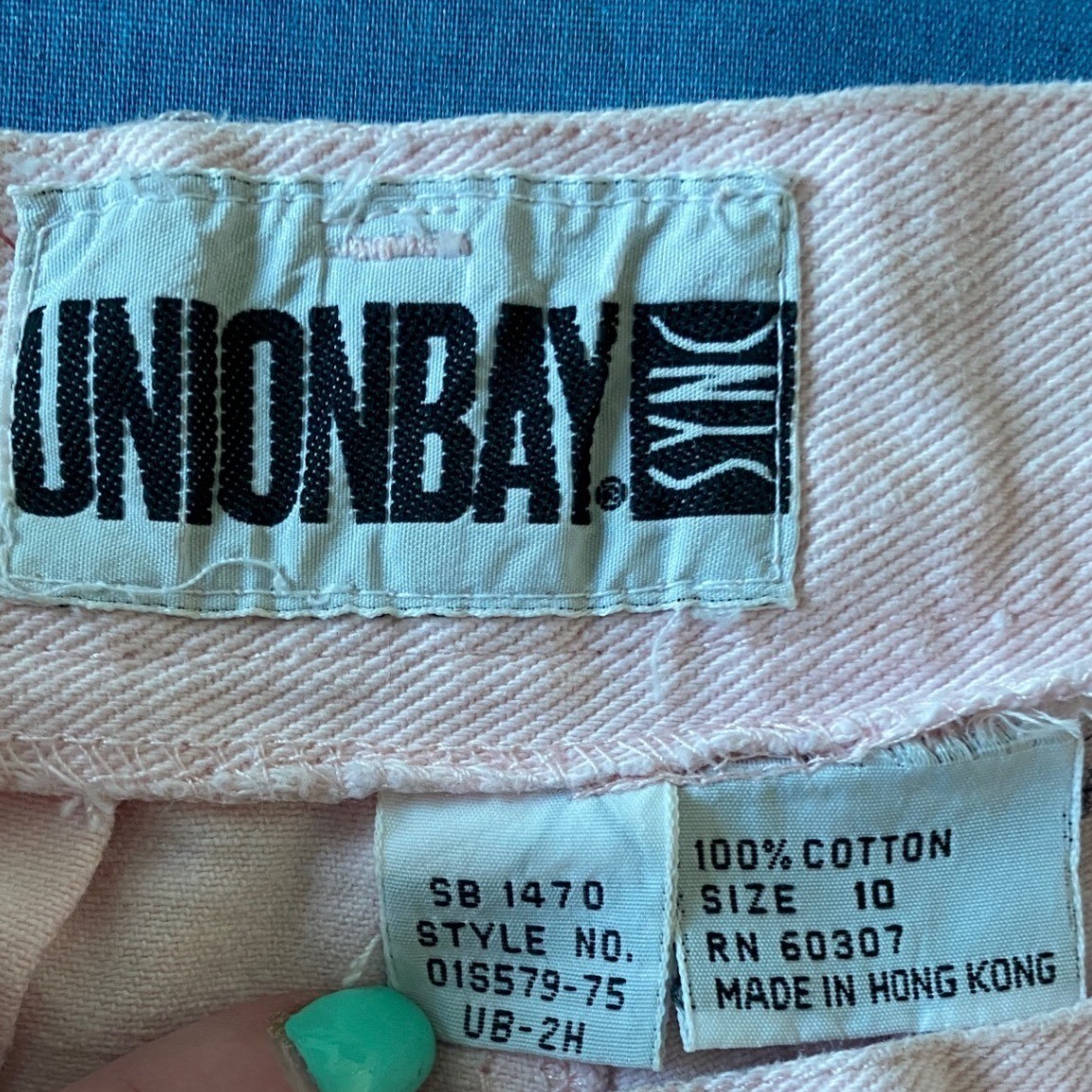 Vintage Unionbay Sync Pink High Waisted Tapered Jeans Heart Pockets 10 SB 1470