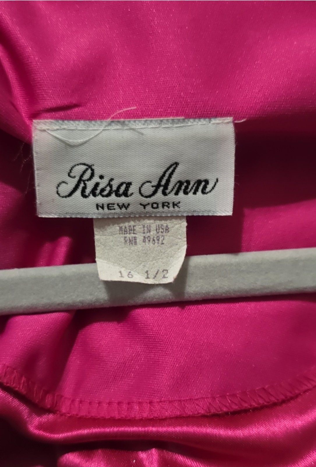 ​VTG Risa Ann New York Duster Jacket 16.5 Pink Metallic Floral Evening 90s