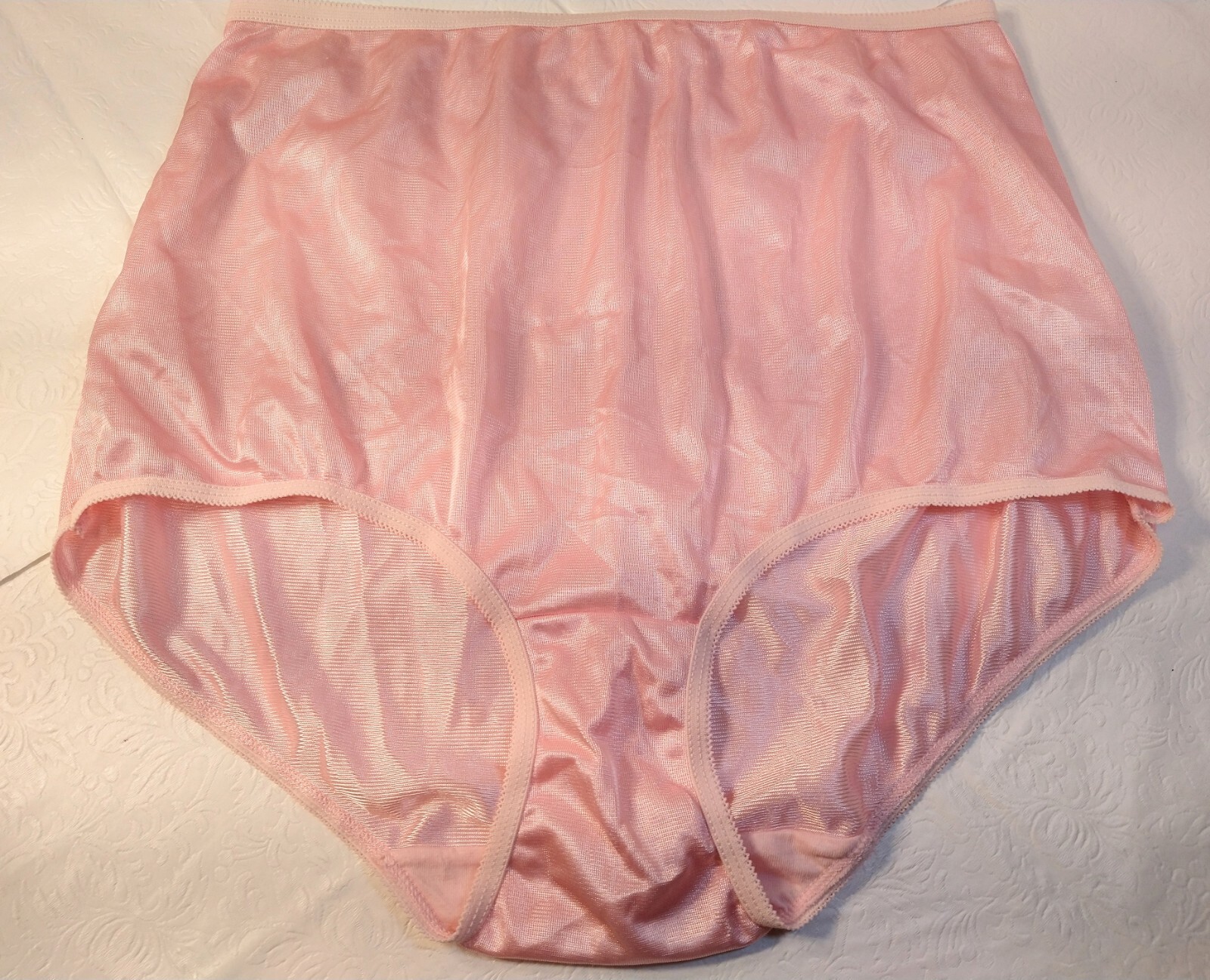 Vintage Shiny Pastel Pink Silky Briefs High Waist Sissy Panties Women&rsquo;s Size 11