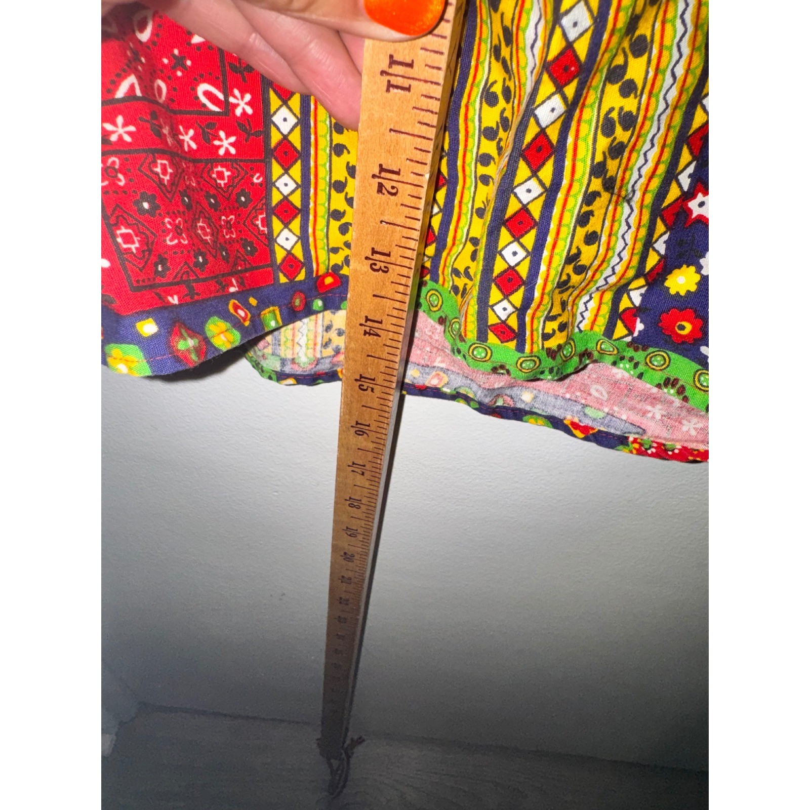 Vtg 70s Kenton Collection Patchwork Maxi Apron Dress Cotton Floral Retro S