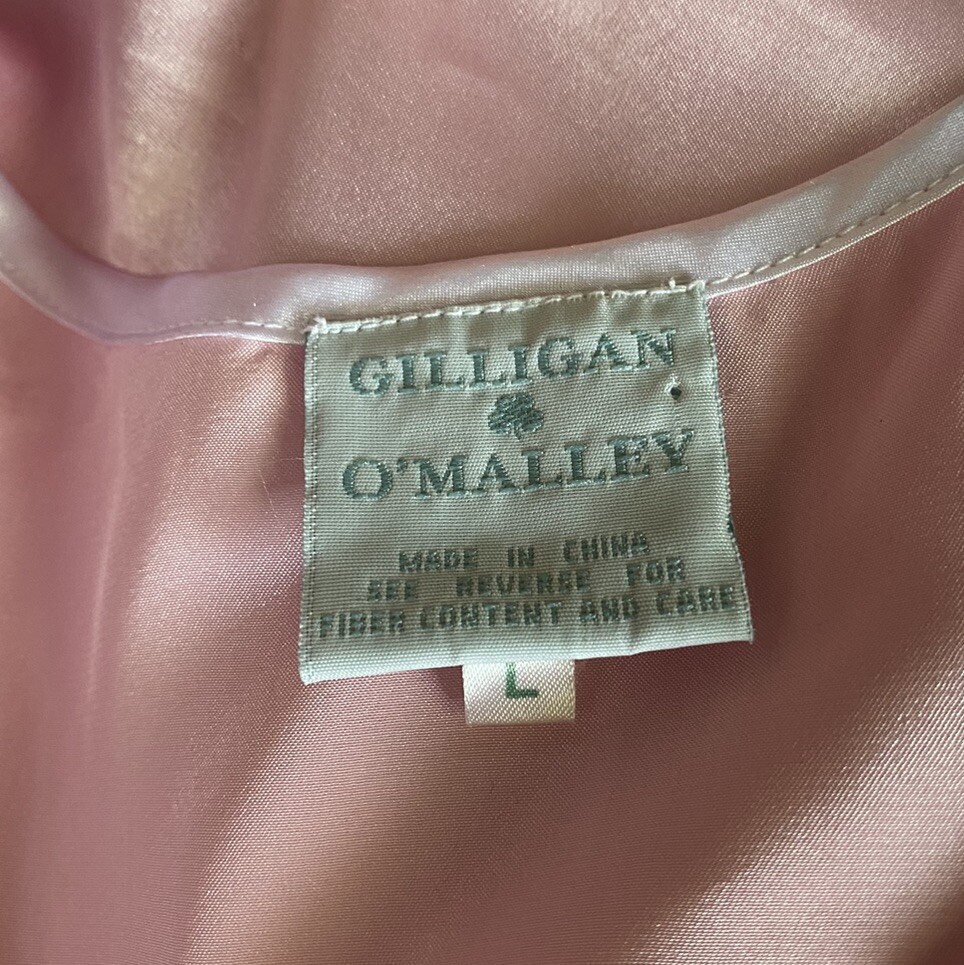 Gilligan O&rsquo;Malley Women’s Pink Satin Silky Nightgown Vintage 90’s Medium