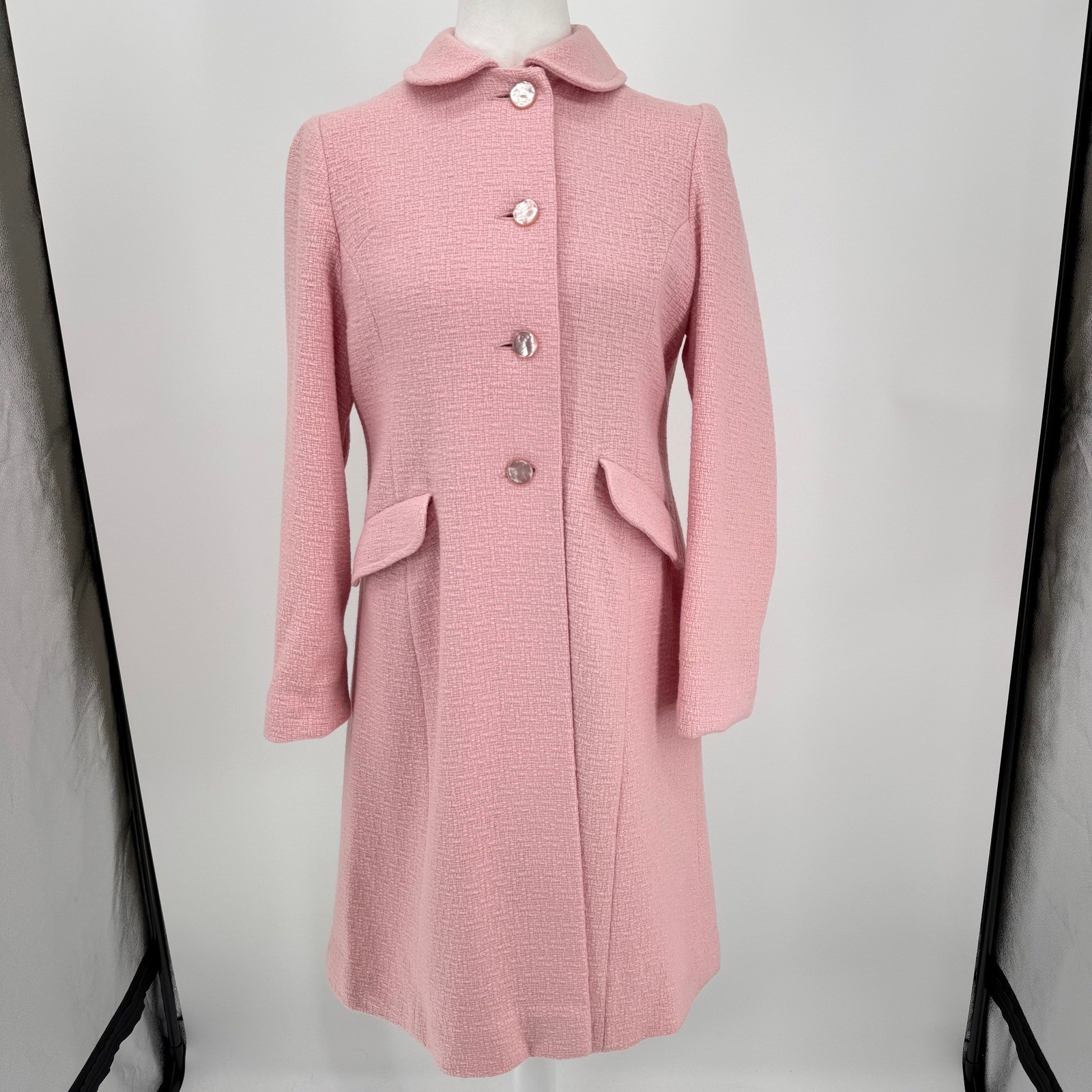 Vintage 1960s Neusteters Women&rsquo;s Pink A-Line Coat ILGWU Union Made