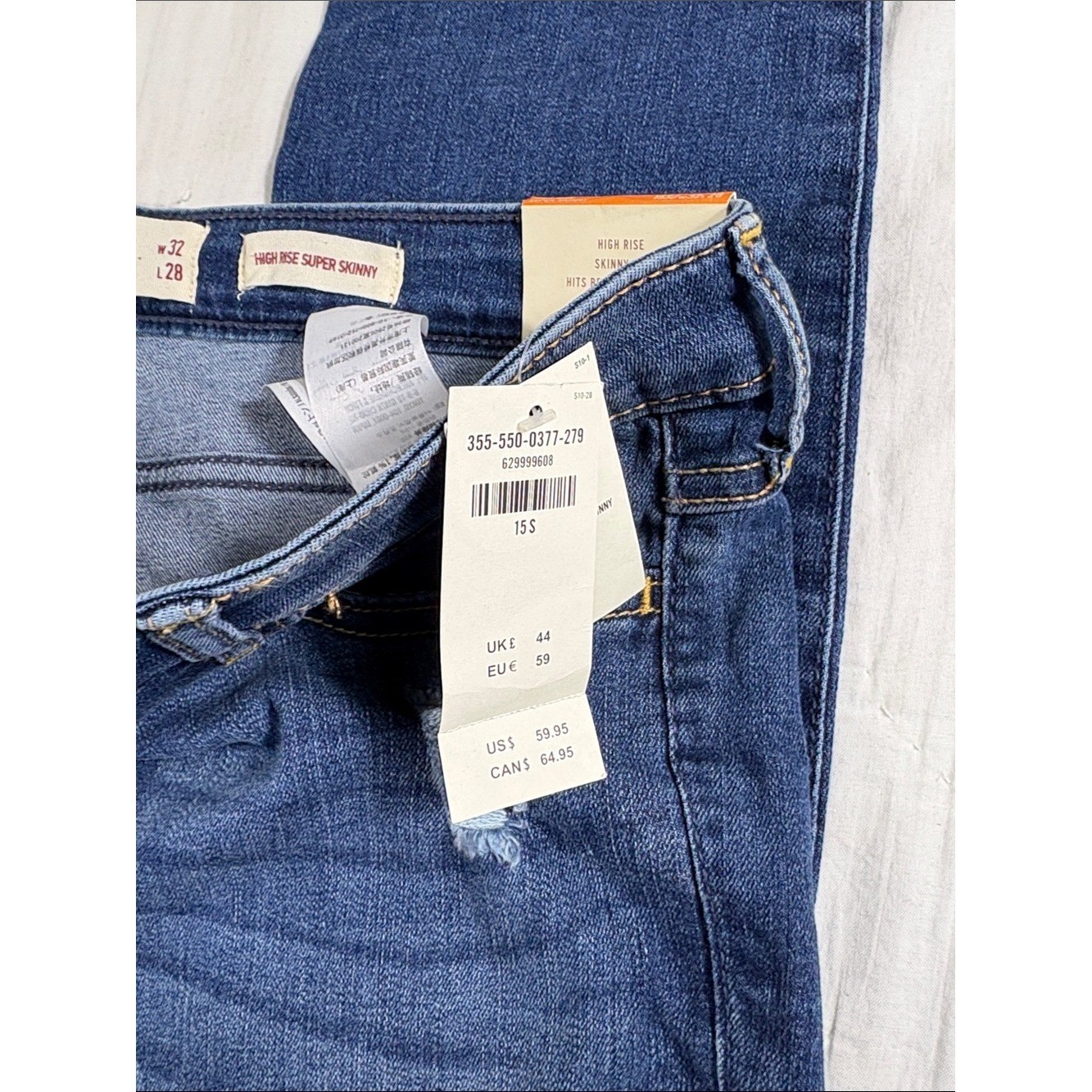 Hollister Women High Rise Super Skinny Distressed Ripped Jeans Size 15S NWT