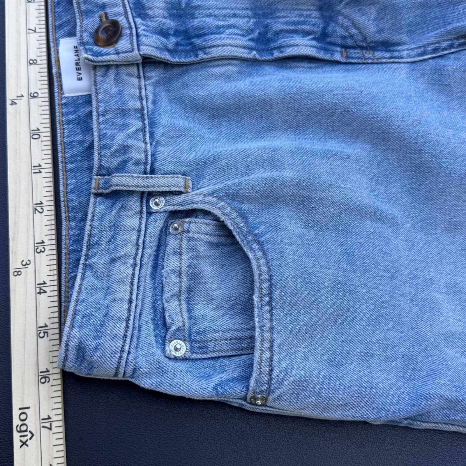 Everlane The 90s Forever Jean Light Wash Blue Organic Cotton Straight Leg 30R