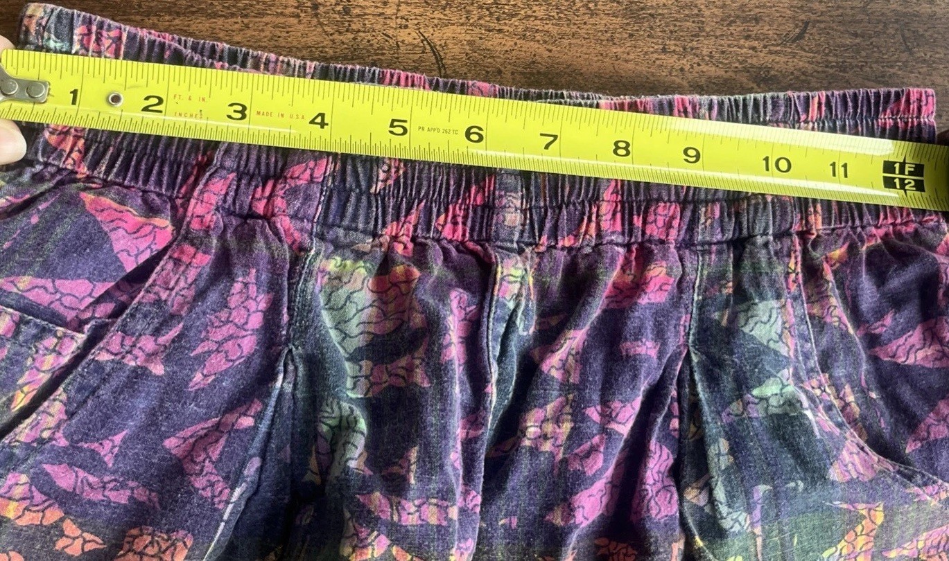 Vintage 80s Dashers Cotton Shorts Geometric Print Elastic Waist Medium Retro