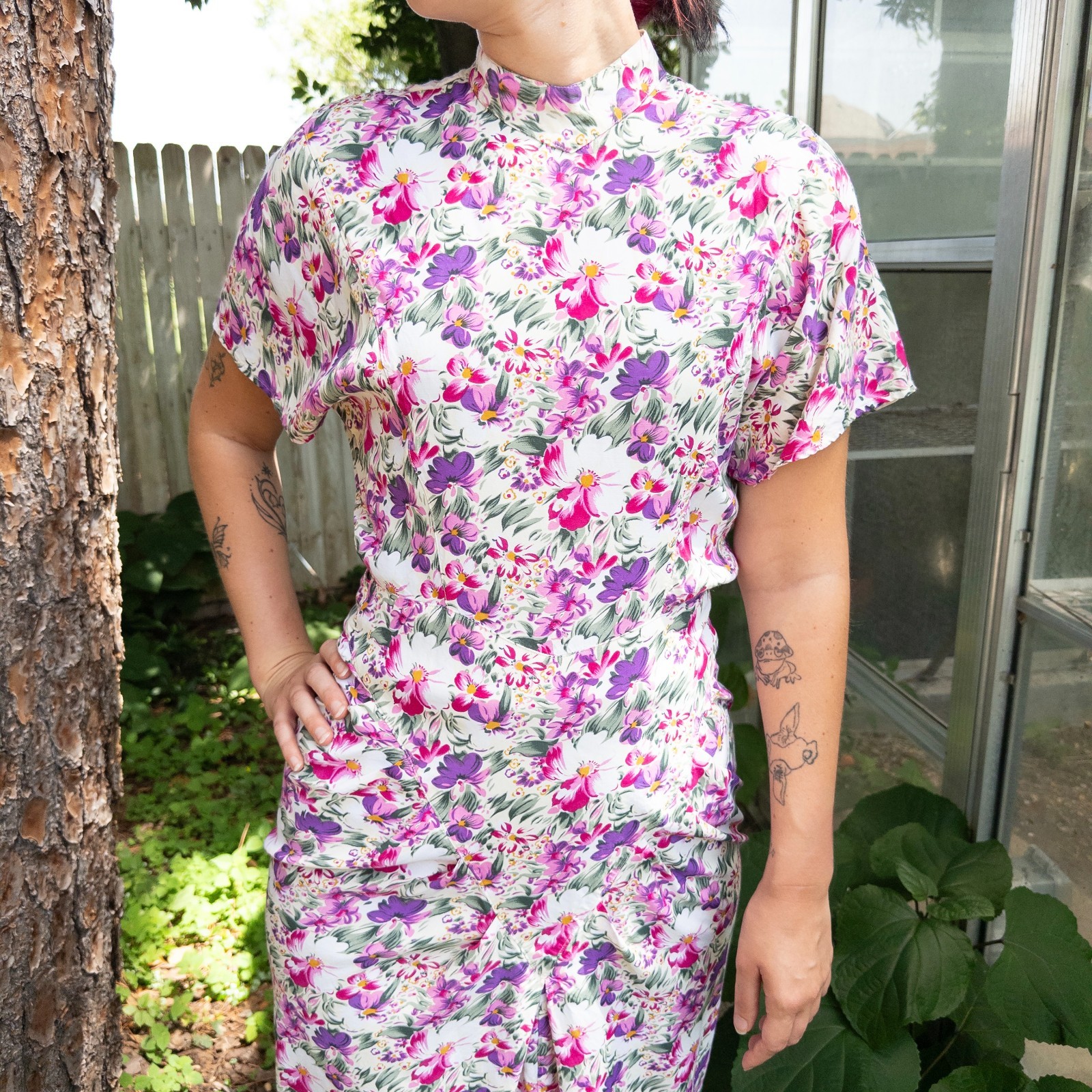 VTG 80&rsquo;s David Benjamin Cottagecore Feminine Romantic Floral Midi Dress Size S
