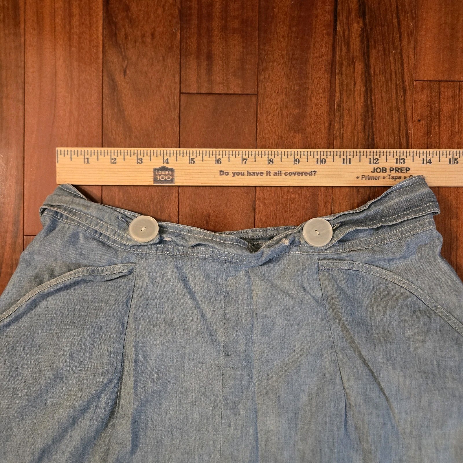 Vintage Stockton Light Denim Full-Circle Wrap Skirt Cottage Prairie Bohemian