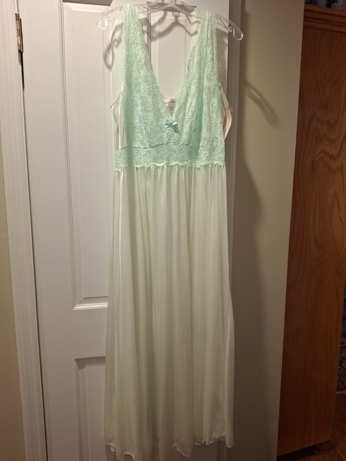 NOS with Tags Shadowline Women&rsquo;s 2X Aqua Negligee Nylon Spandex