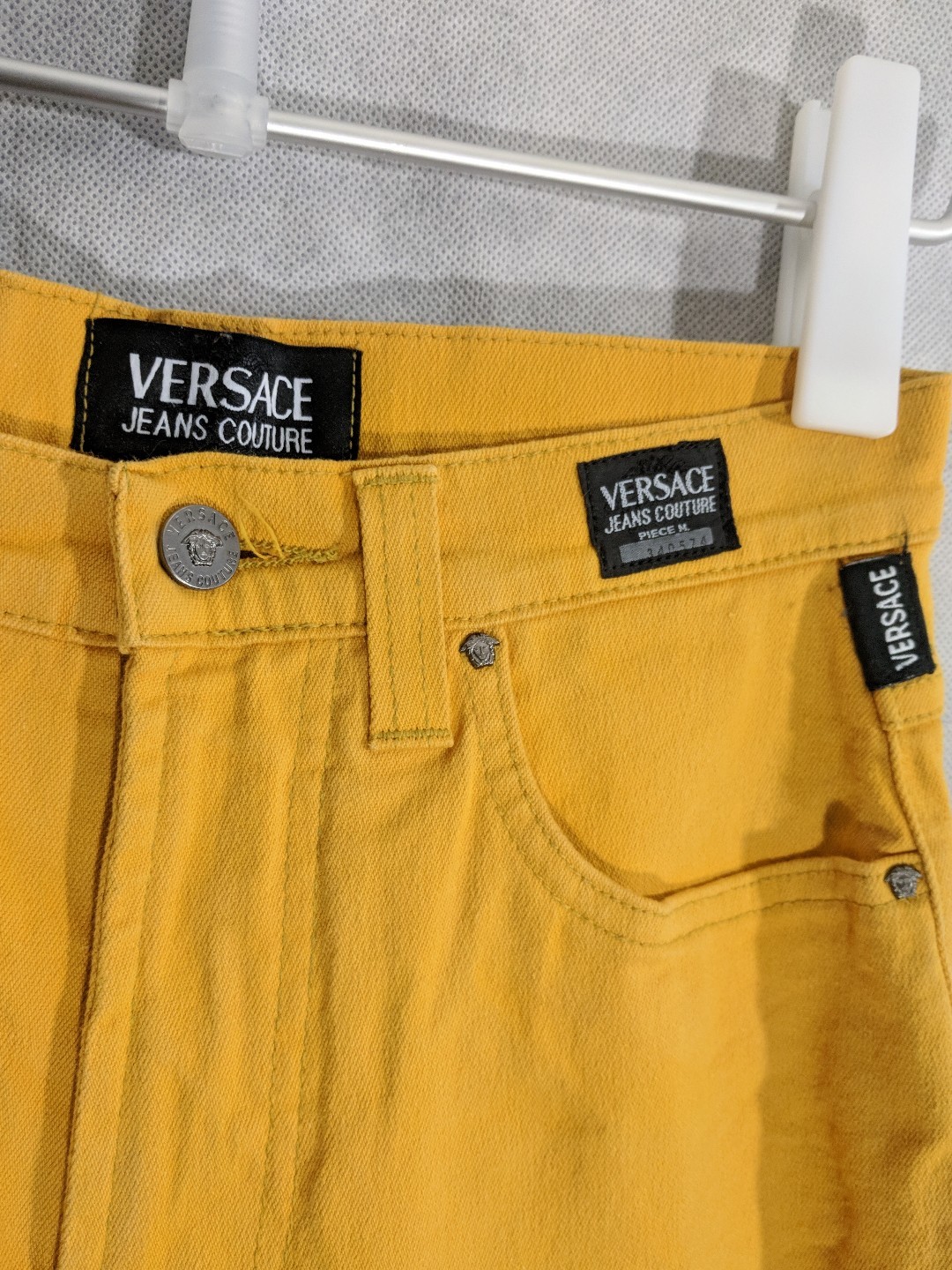 Versace Jeans Couture Yellow Vintage Stretchy Jeans Size 28 US 42 IT