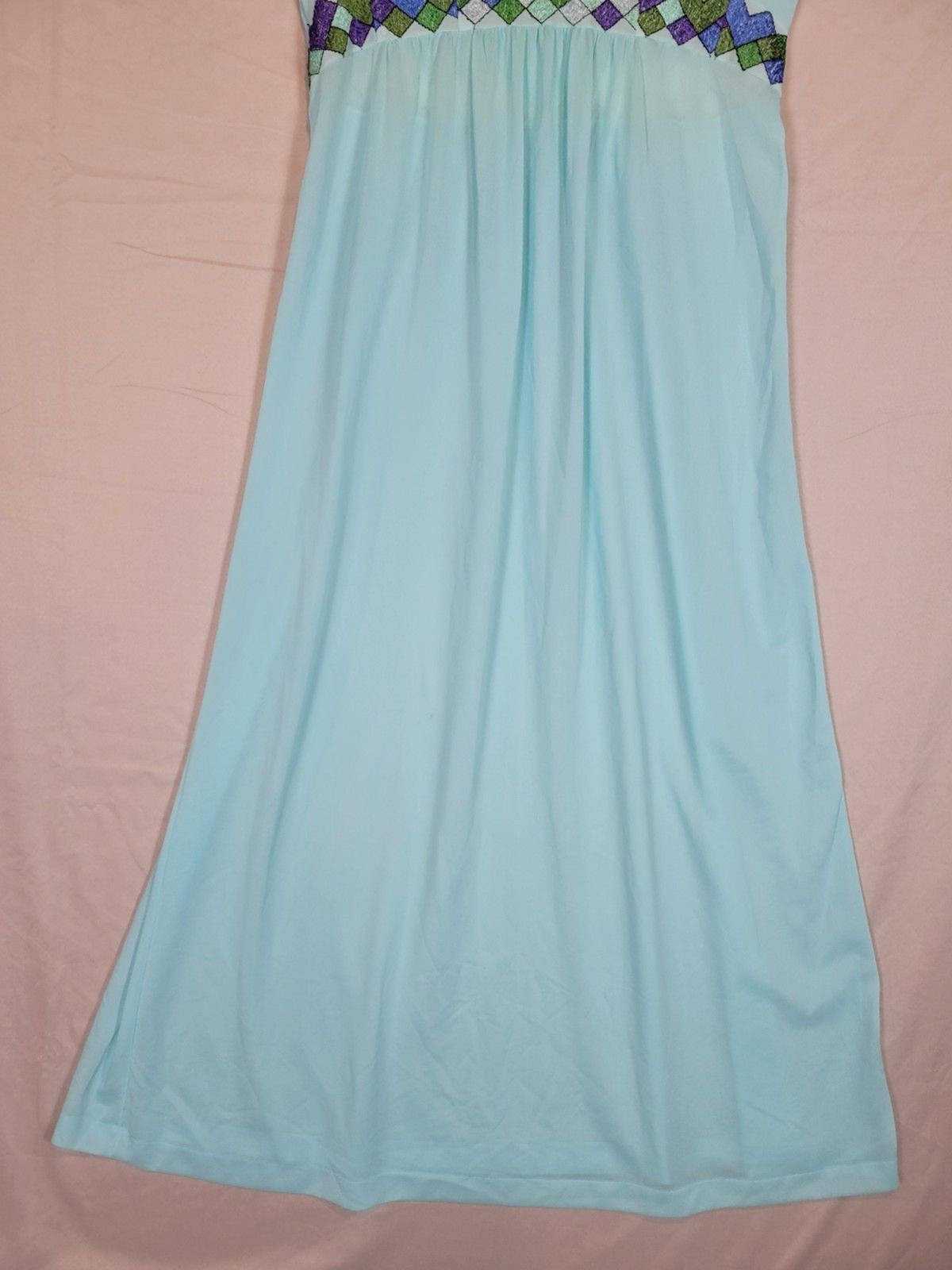 VTG 60s Emilio Pucci for Formfit Rogers Light Blue Nightgown Womens Medium