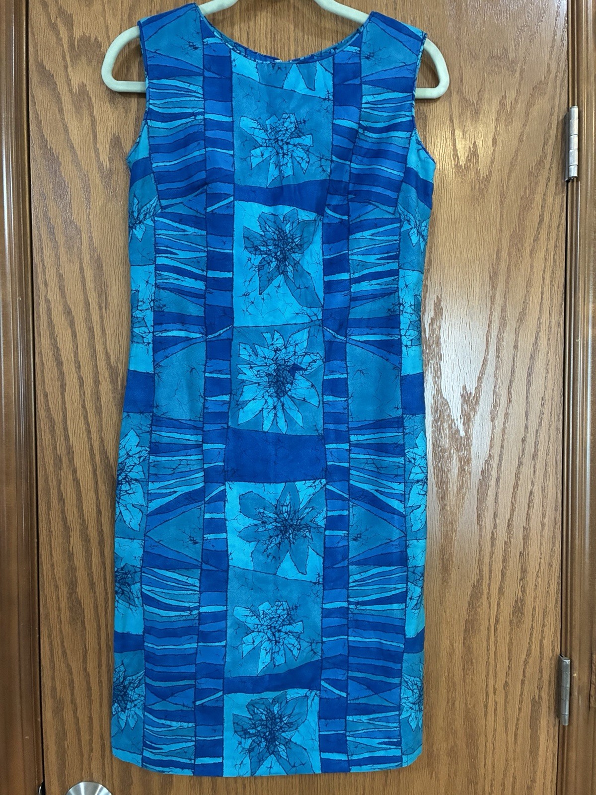 Hawaiian Creations Sleeveless Dress By Stan Hicks, Vintage, Sz Small, Turquoise