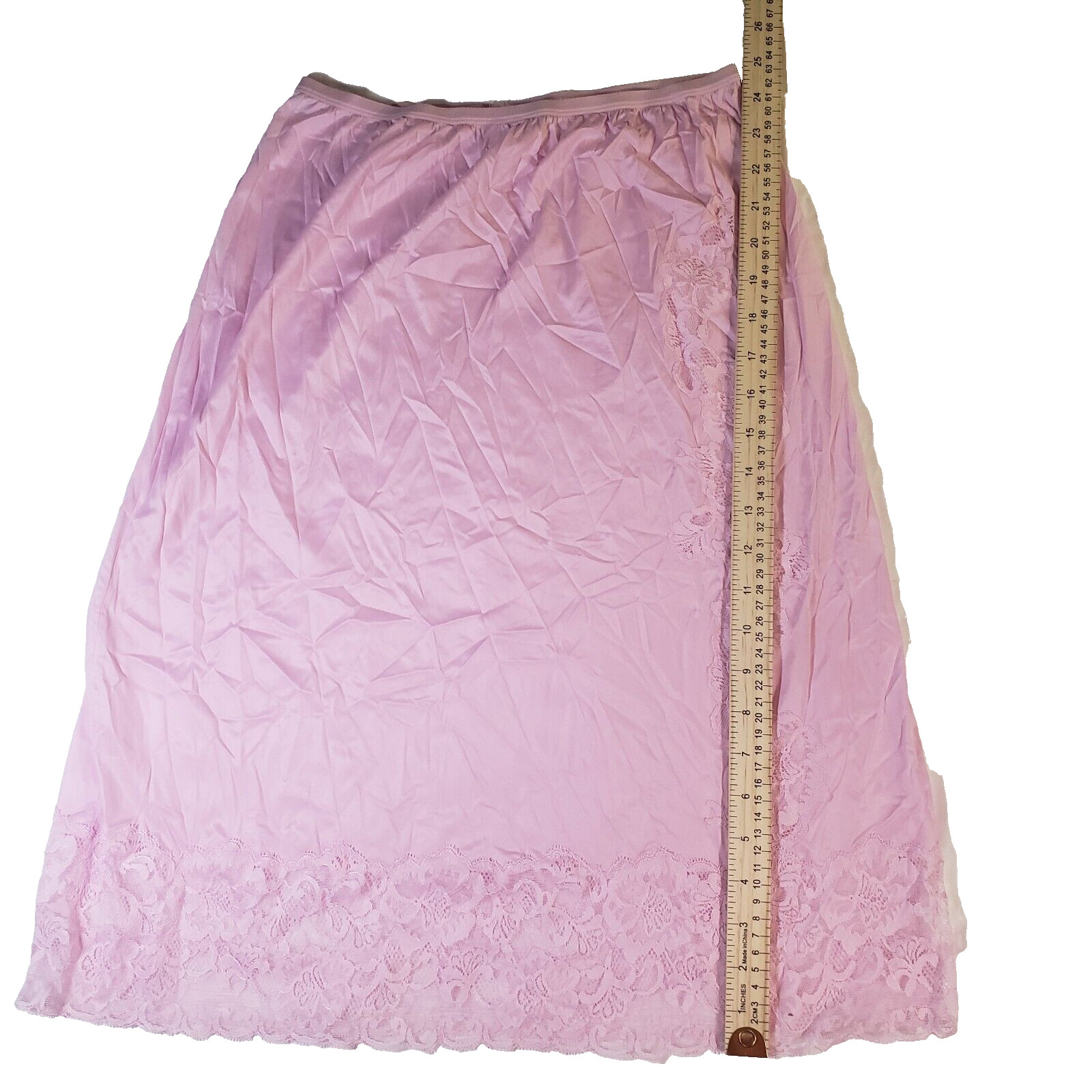 Emboried Pink Vanity Fair Satin Glance Pettislip Under Garment – 25-in.