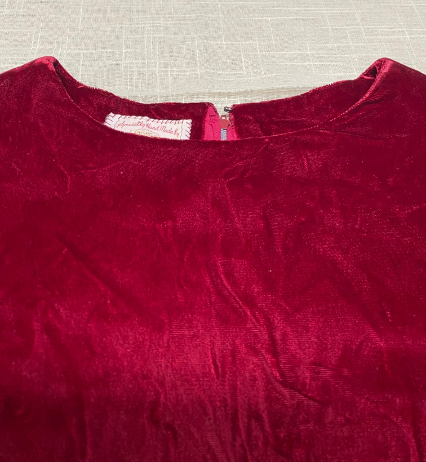 Vintage Velvet Dress 60s Maxi Handmade Red Burgundy Gothic Witchy Mod Glam 1960s