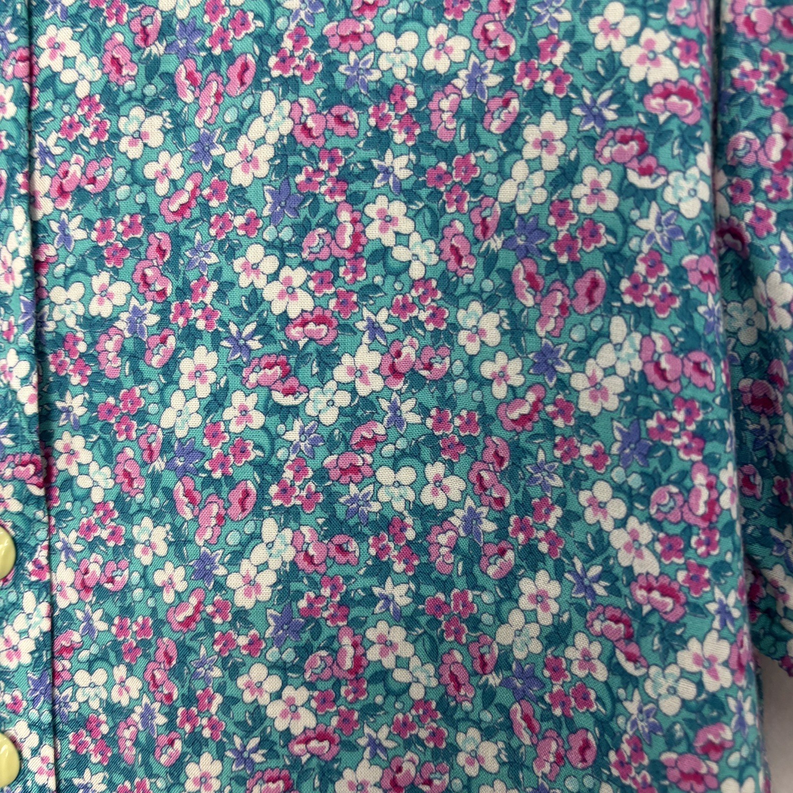 VTG Jane Schaffhausen Belle France Floral Cottage Dress 10 Ruffle Tier Blue 80s