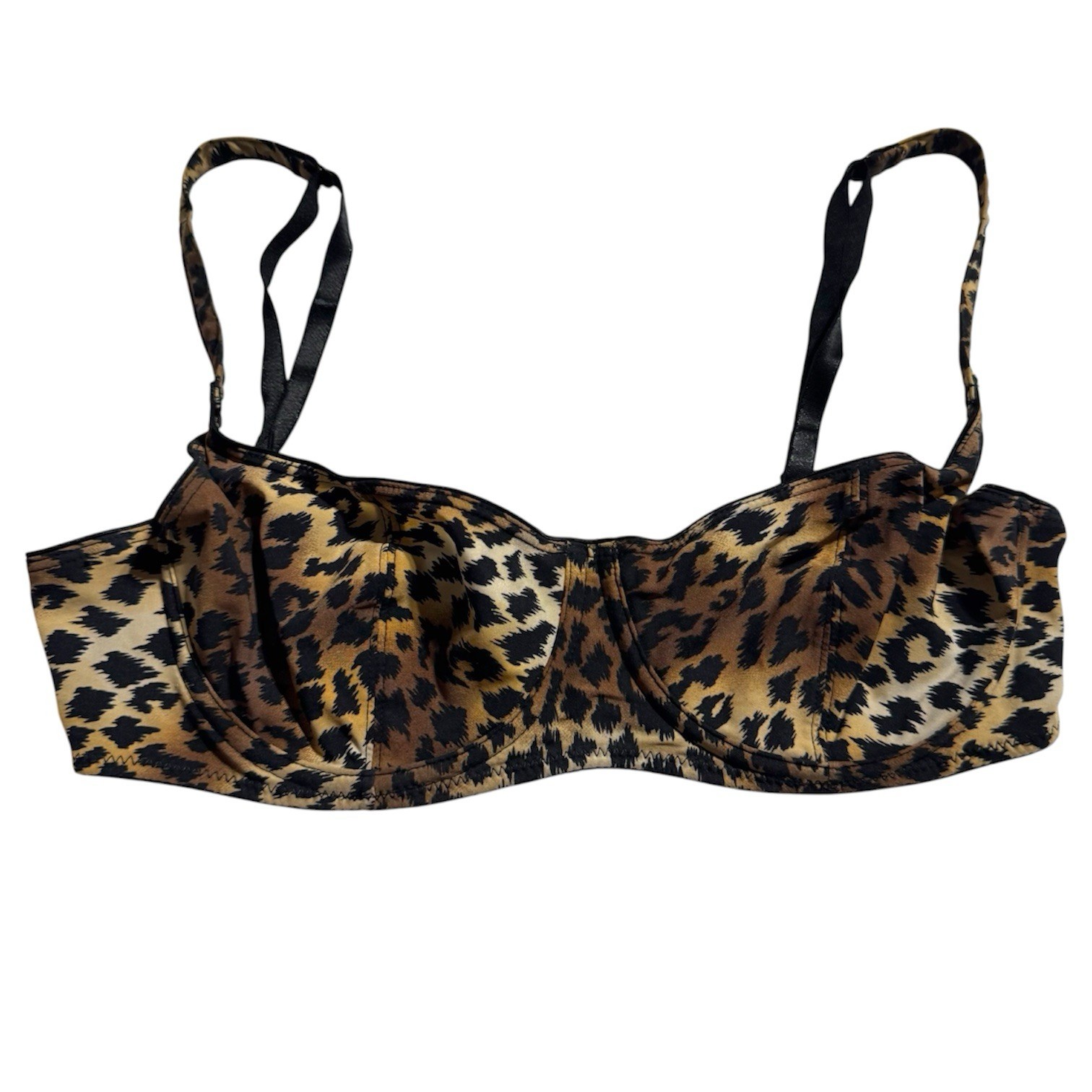 Vintage Victoria&rsquo;s Secret Nylon Leopard Print Bra 36C Y2k 2001