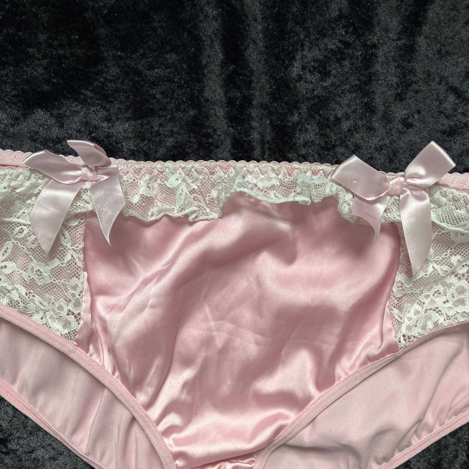 Slippery Satin Sissy Panties W/ Bows