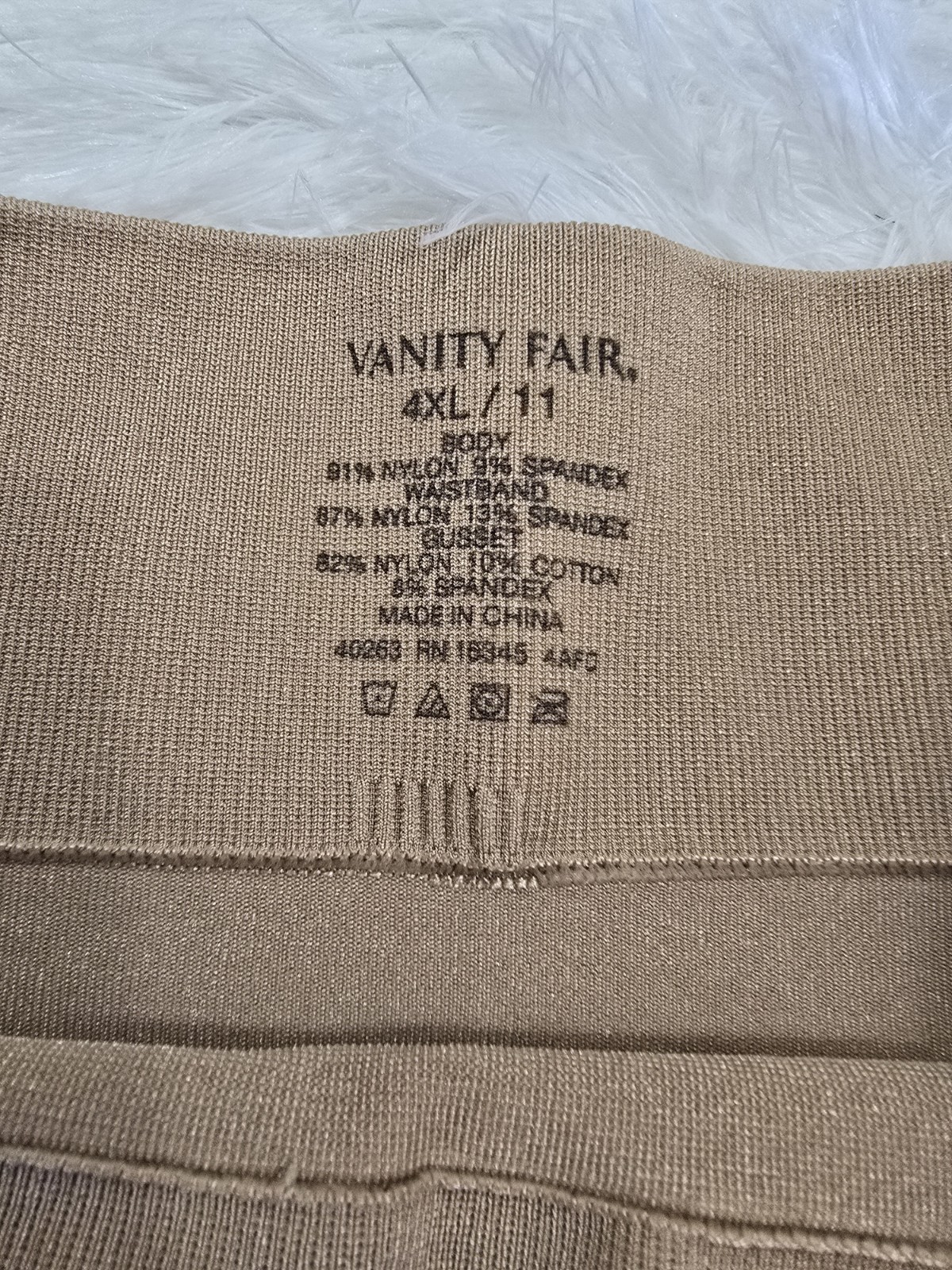 Vintage Vanity Fair Nylon Beige Booty Short Panties Size 11 4XL