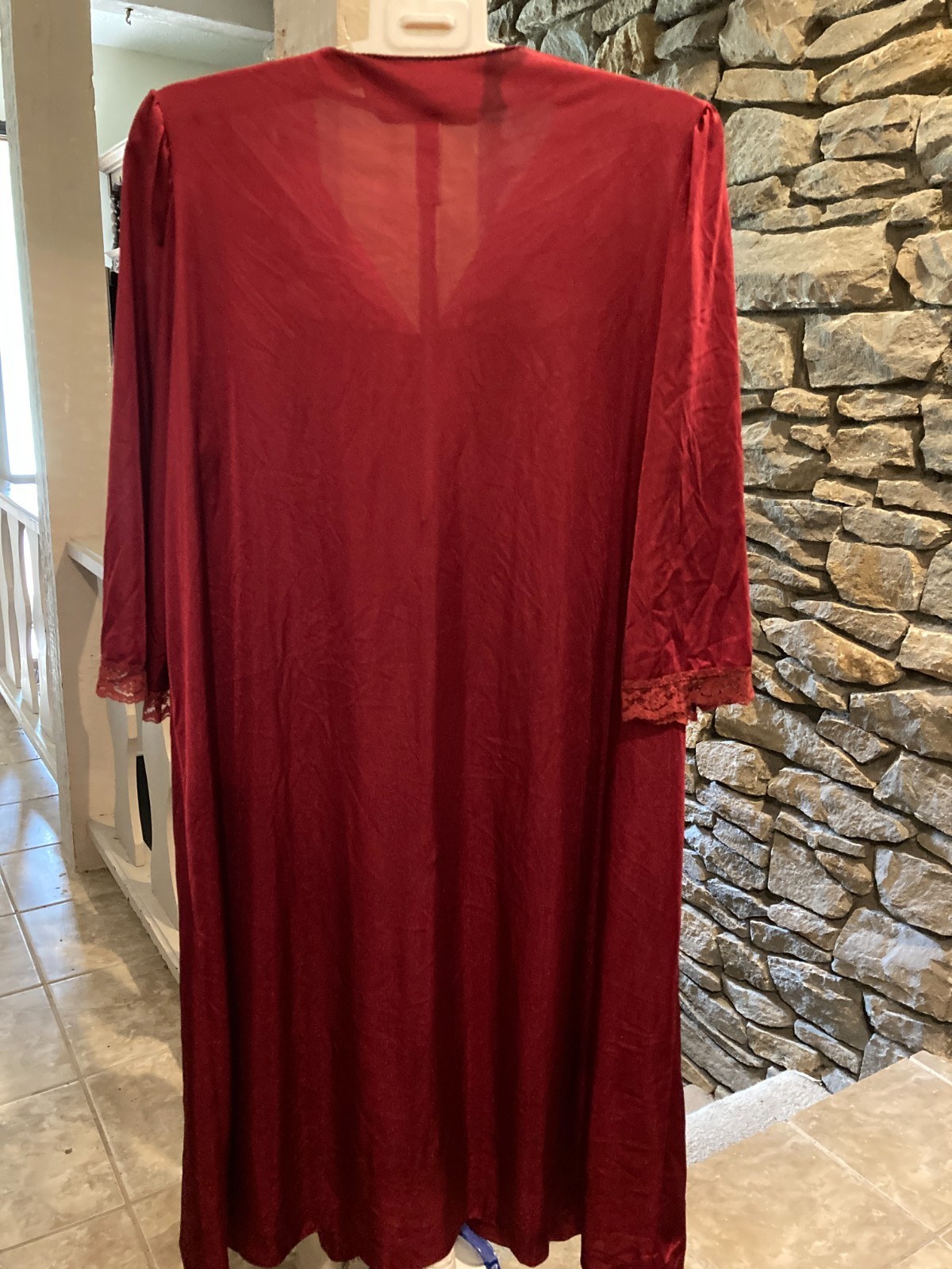 Lorraine 100% Nylon Button-down Nightgown Robe Large Knee Length USA Made VTG